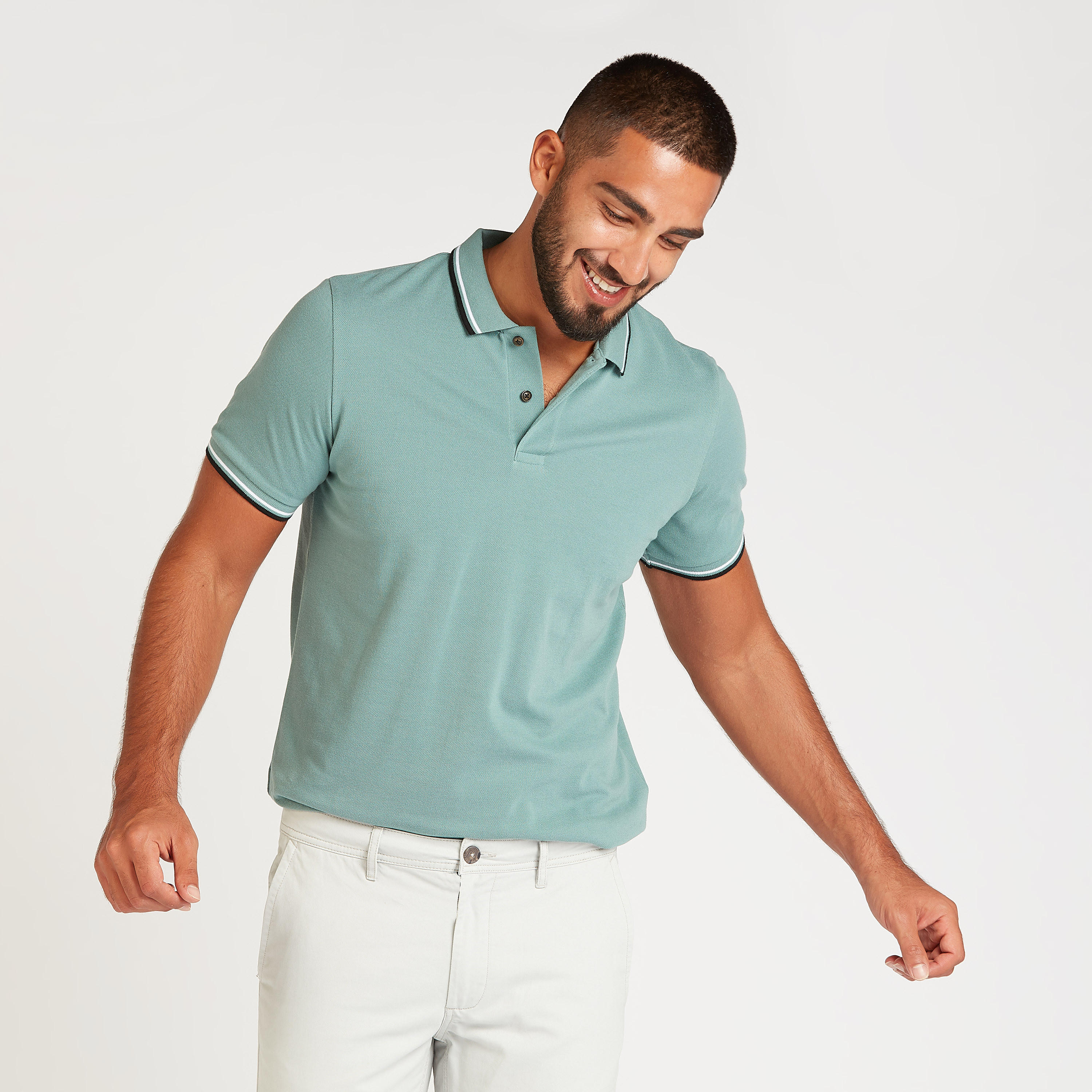 تيشيرت بولو مستدام بارز الملمس بأكمام قصيرة-men-clothing-tshirtsandpolos-polos-image-4