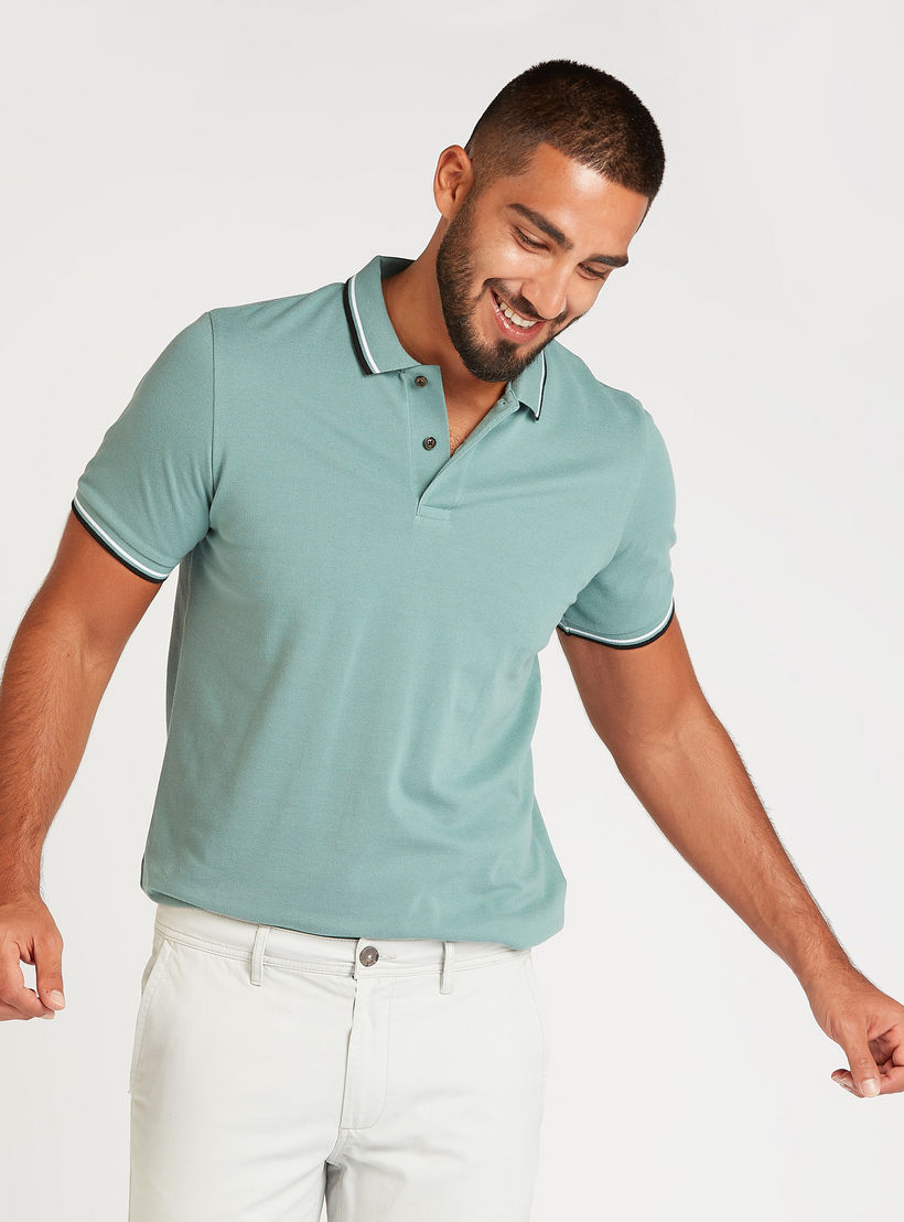 تيشيرت بولو مستدام بارز الملمس بأكمام قصيرة-men-clothing-tshirtsandpolos-polos-image-4