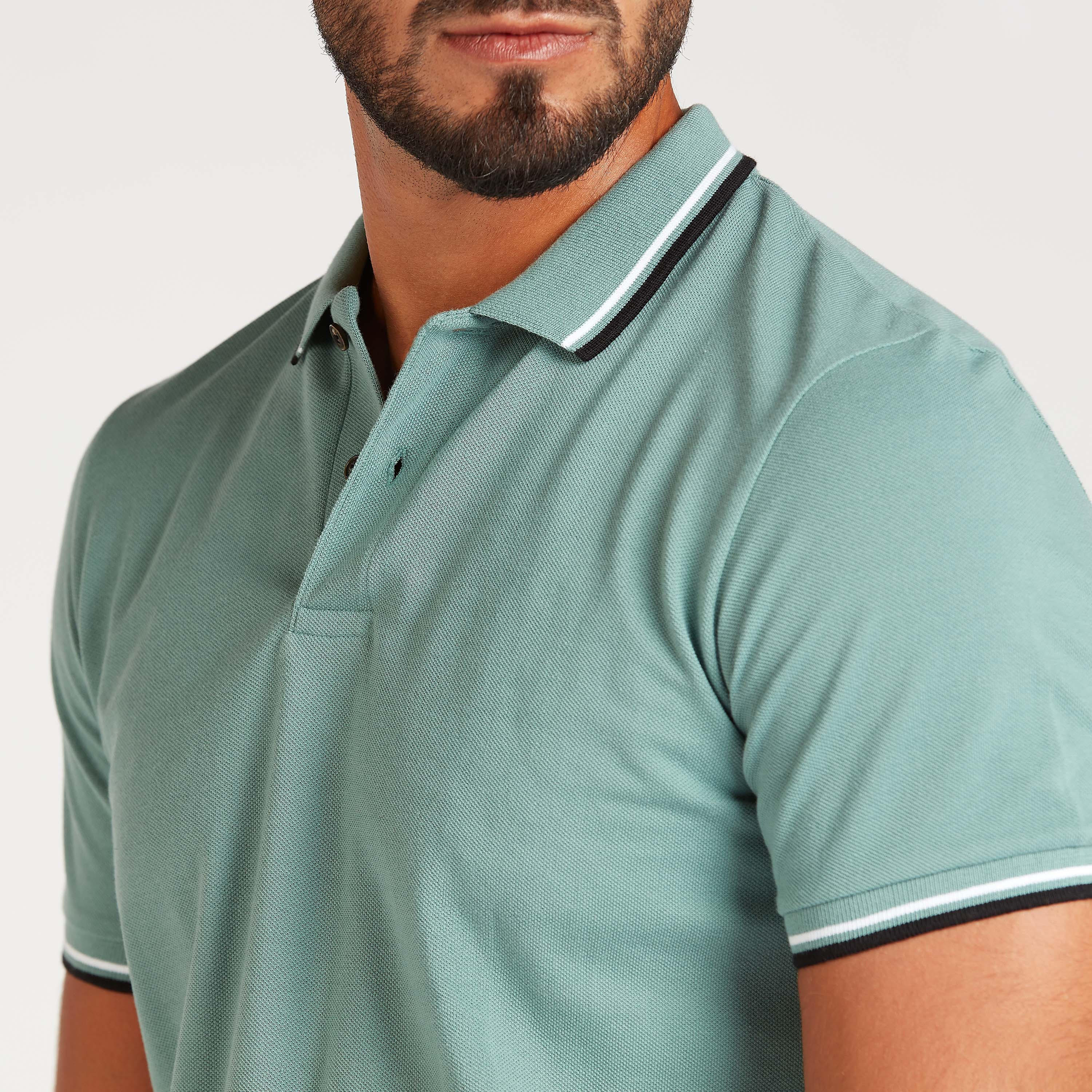 تيشيرت بولو مستدام بارز الملمس بأكمام قصيرة-men-clothing-tshirtsandpolos-polos-image-3