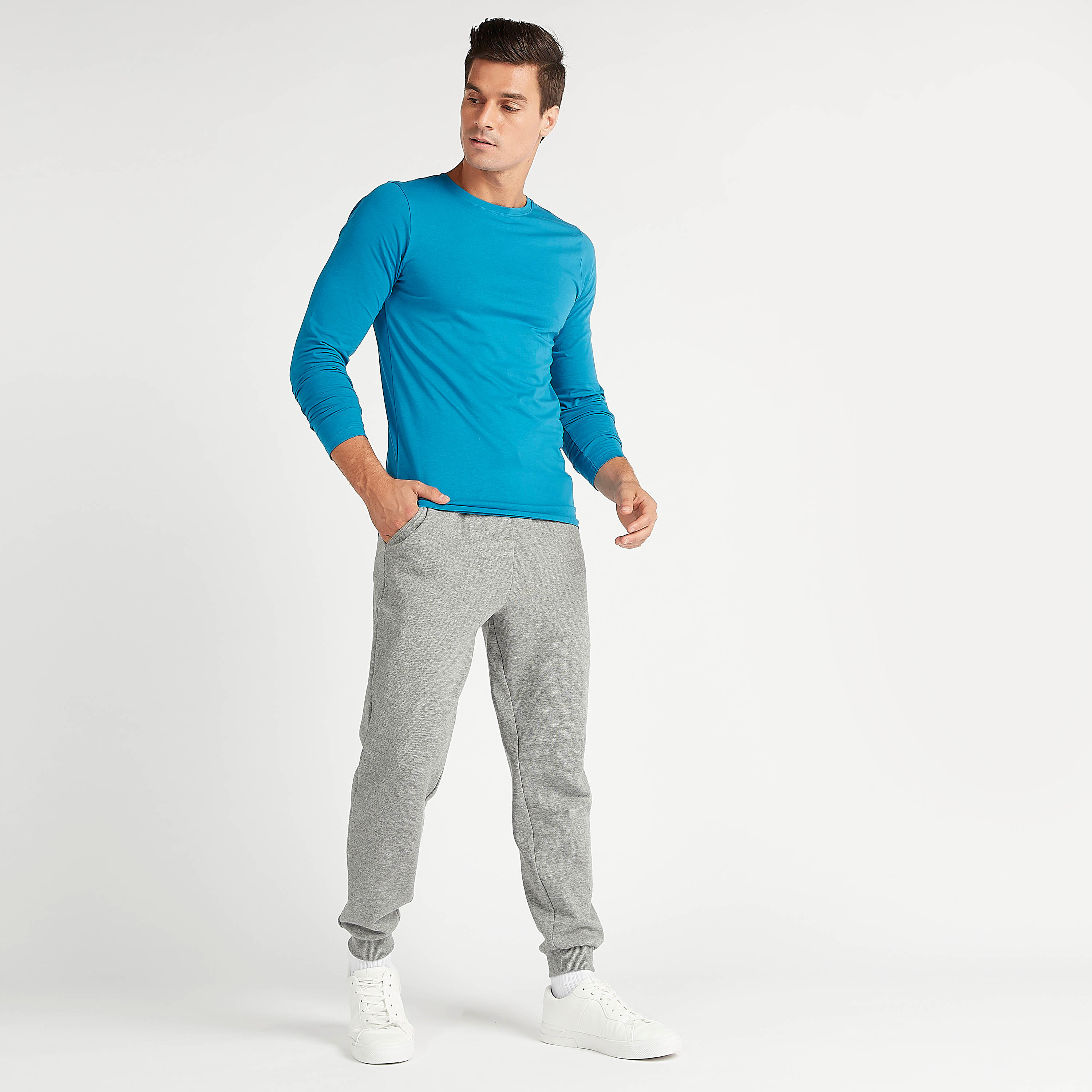 تيشيرت مستدام سادة بياقة ضيّقة وأكمام كاملة-men-clothing-tshirtsandpolos-tshirts-image-4
