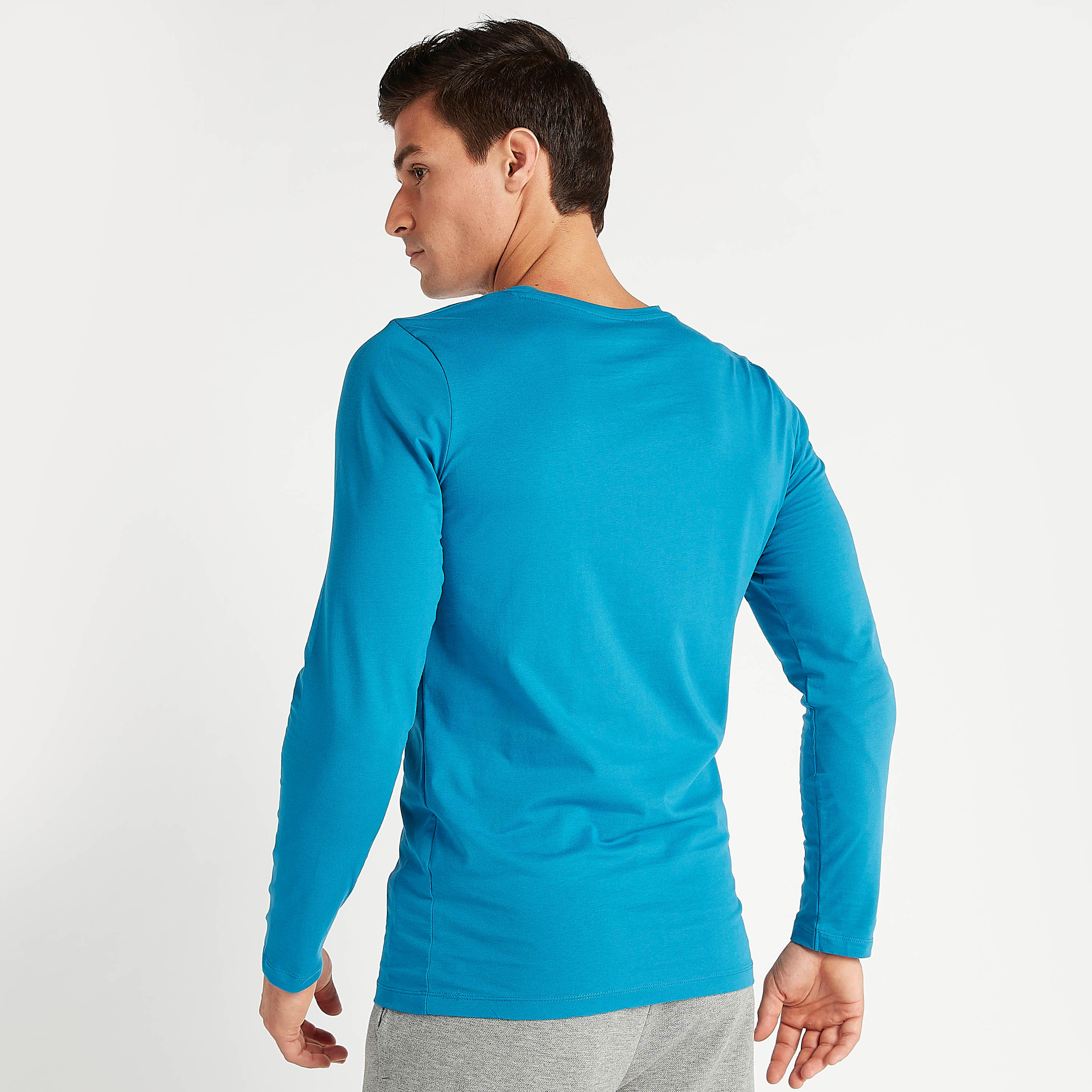 تيشيرت مستدام سادة بياقة ضيّقة وأكمام كاملة-men-clothing-tshirtsandpolos-tshirts-image-1