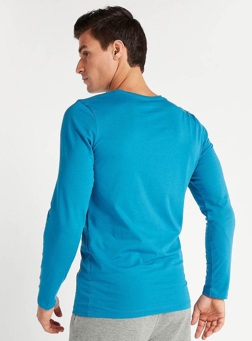 تيشيرت مستدام سادة بياقة ضيّقة وأكمام كاملة-men-clothing-tshirtsandpolos-tshirts-image-1