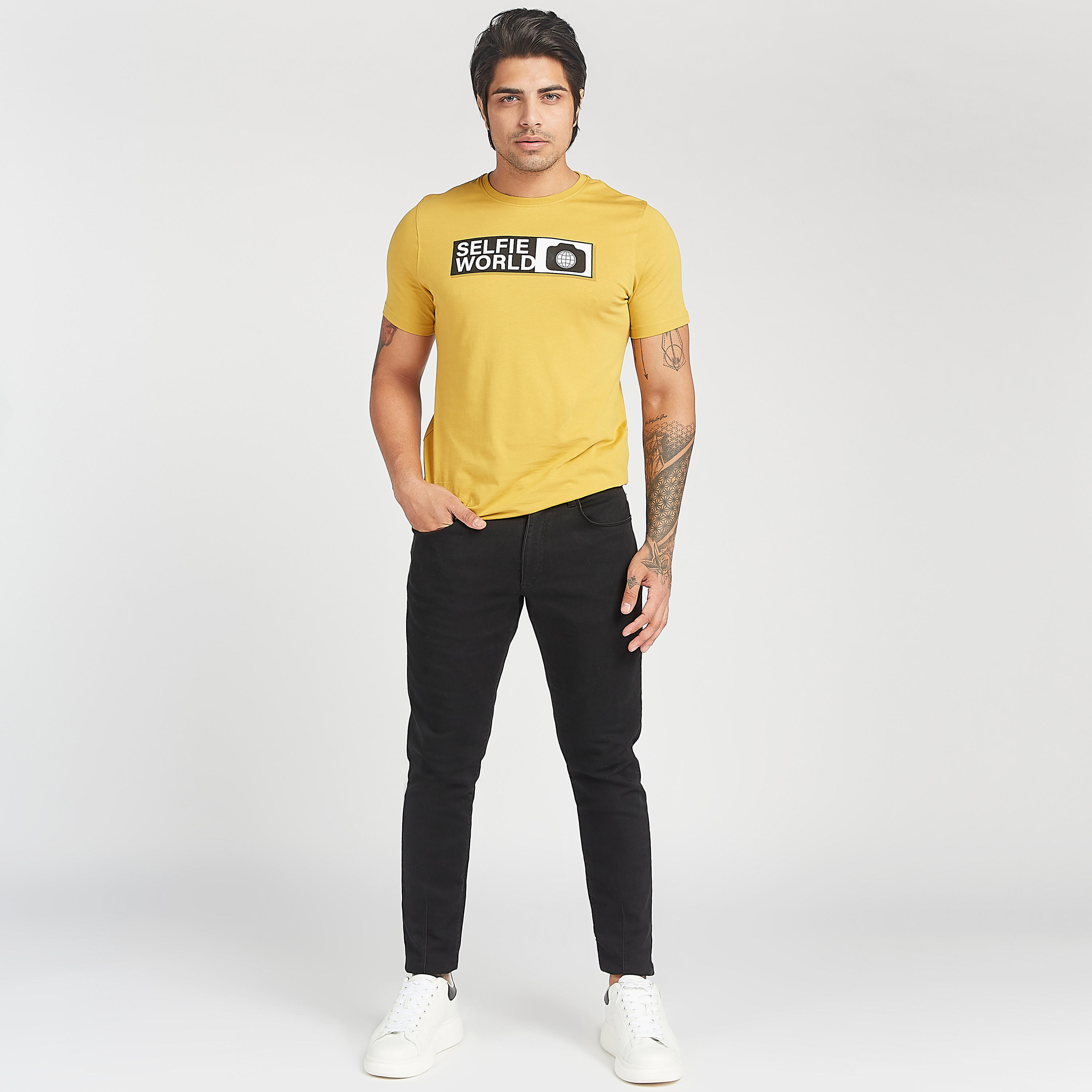 Sustainable Printed Crew Neck T-shirt with Short Sleeves-men-clothing-tshirtsandpolos-tshirts-image-2