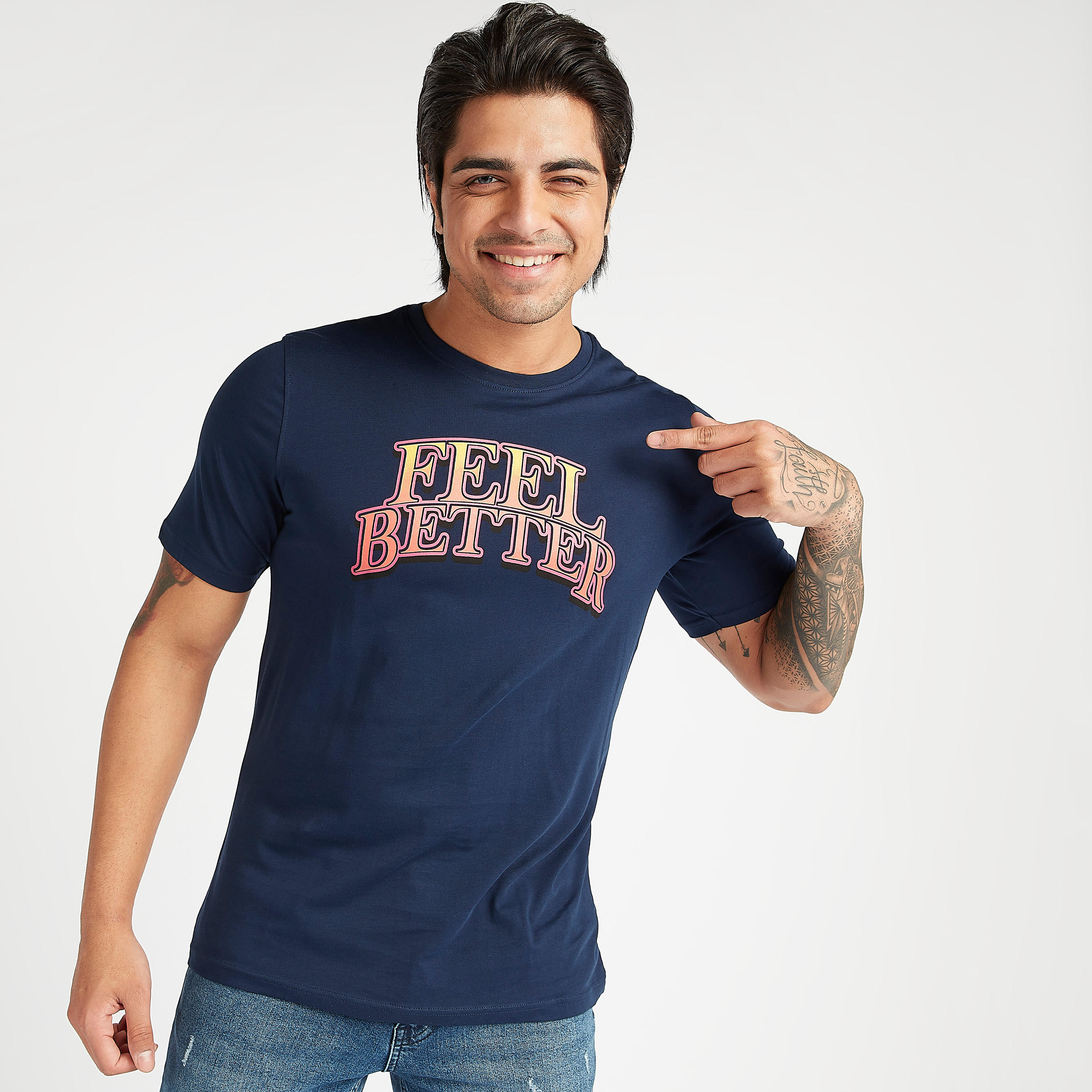 تيشيرت مستدام سليم فيت بياقة ضيّقة وأكمام قصيرة-men-clothing-tshirtsandpolos-tshirts-image-1