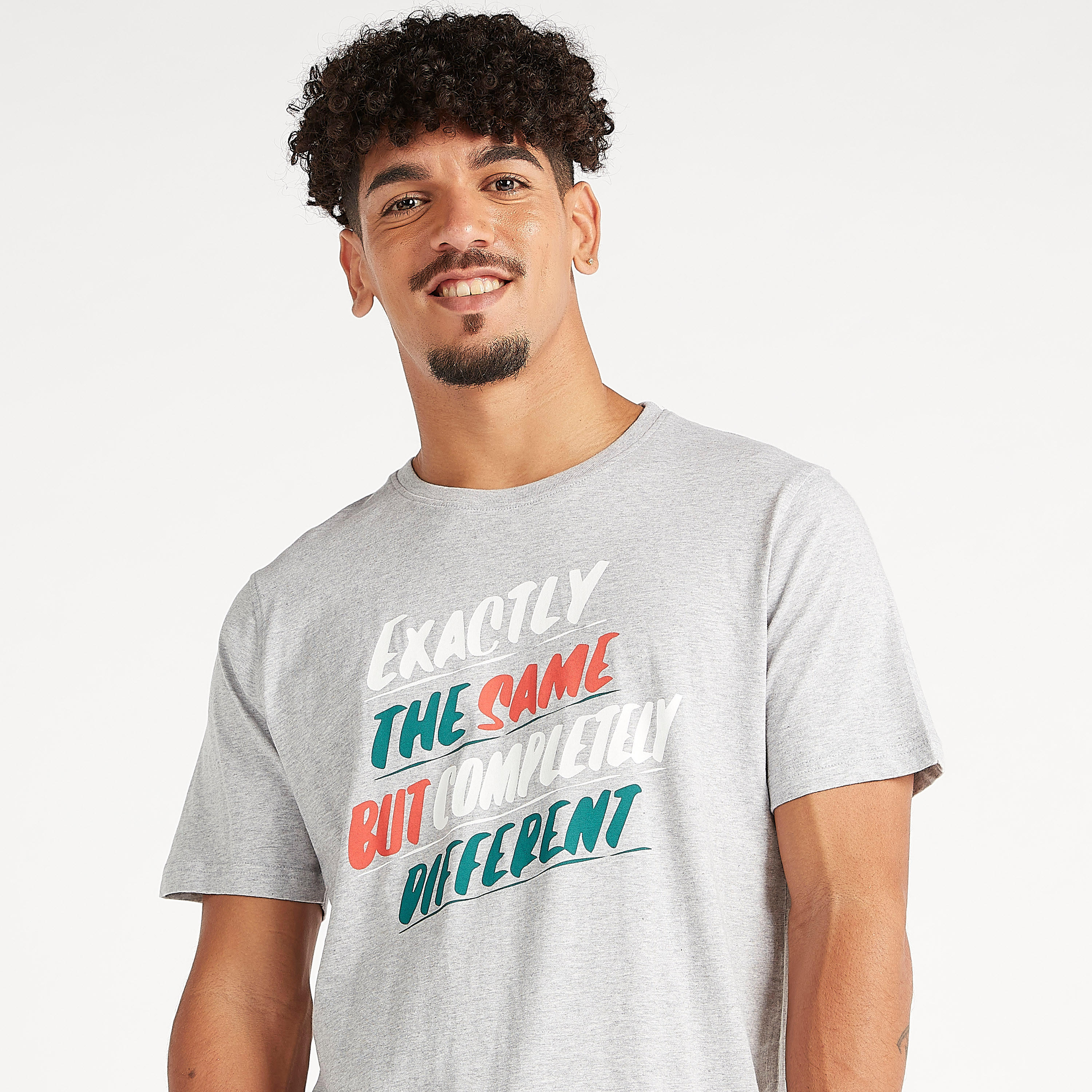 Slogan Print Crew Neck T-shirt with Short Sleeves-men-clothing-tshirtsandpolos-tshirts-image-1