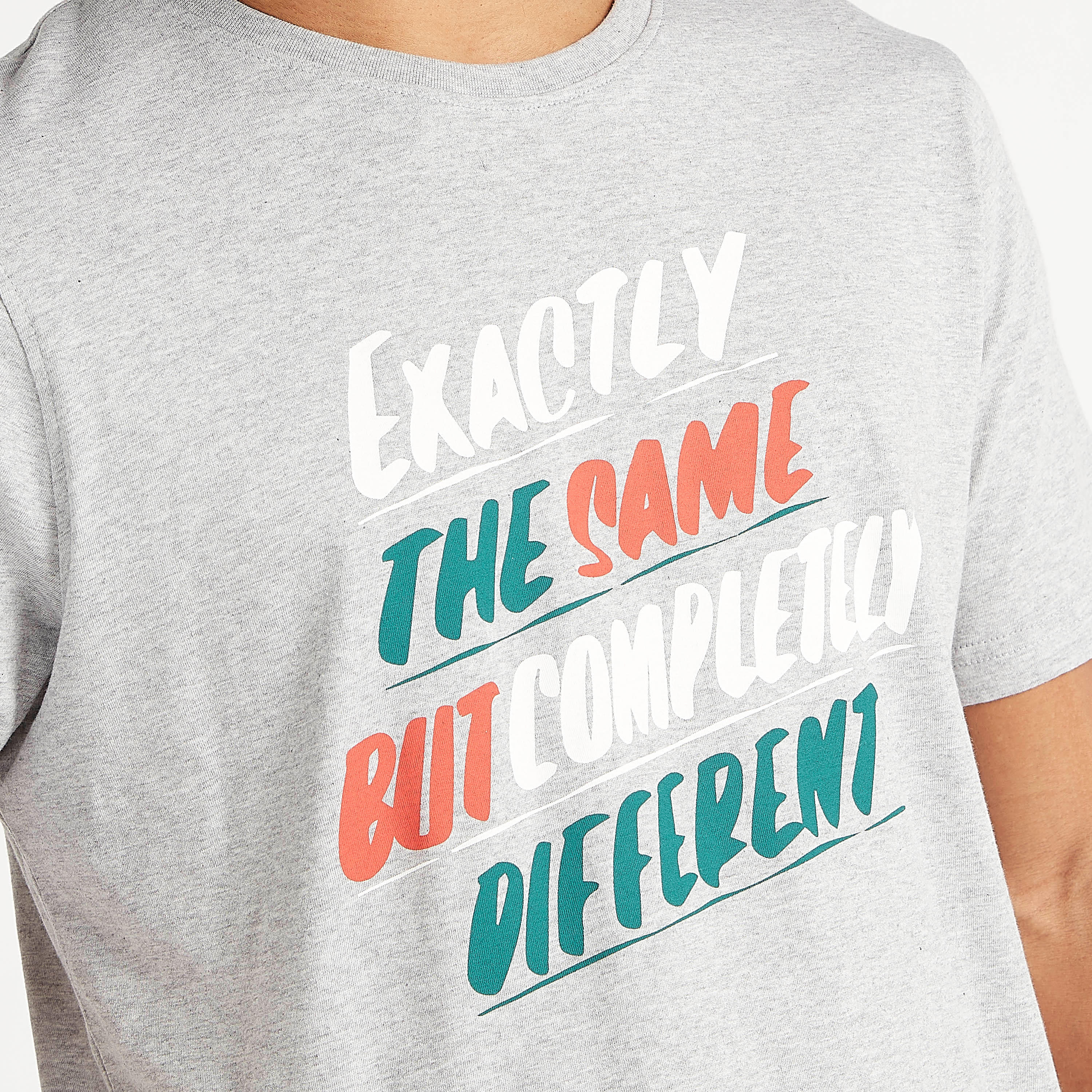 Slogan Print Crew Neck T-shirt with Short Sleeves-men-clothing-tshirtsandpolos-tshirts-image-3