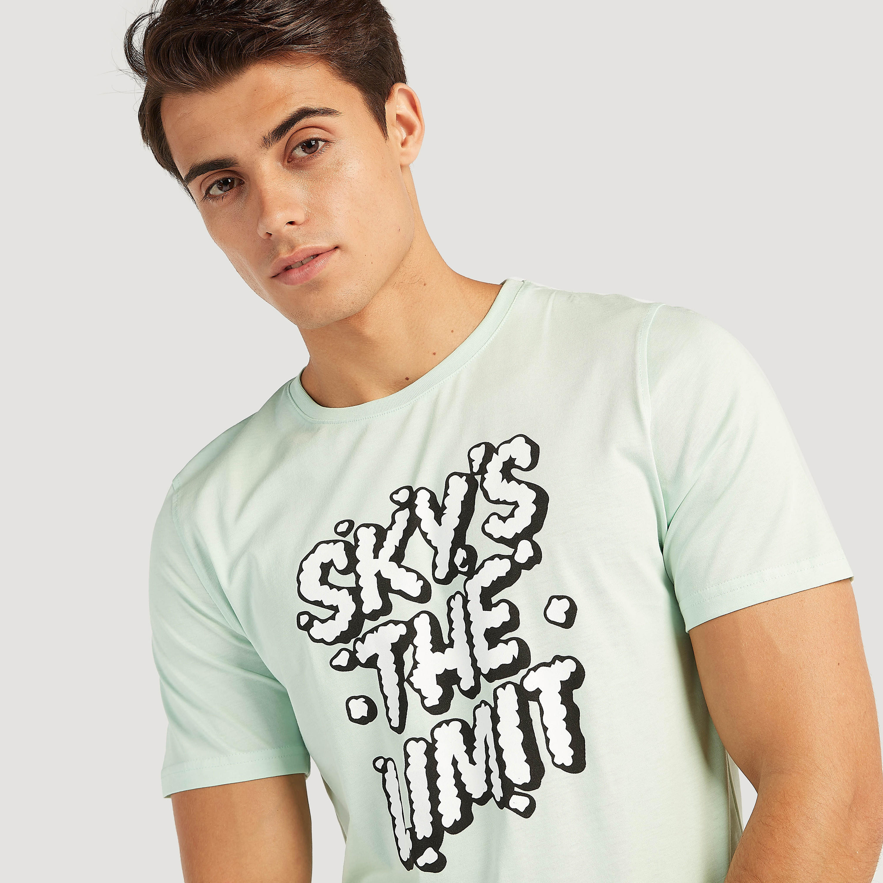 Printed Crew Neck T-shirt with Short Sleeves-men-clothing-tshirtsandpolos-tshirts-image-2