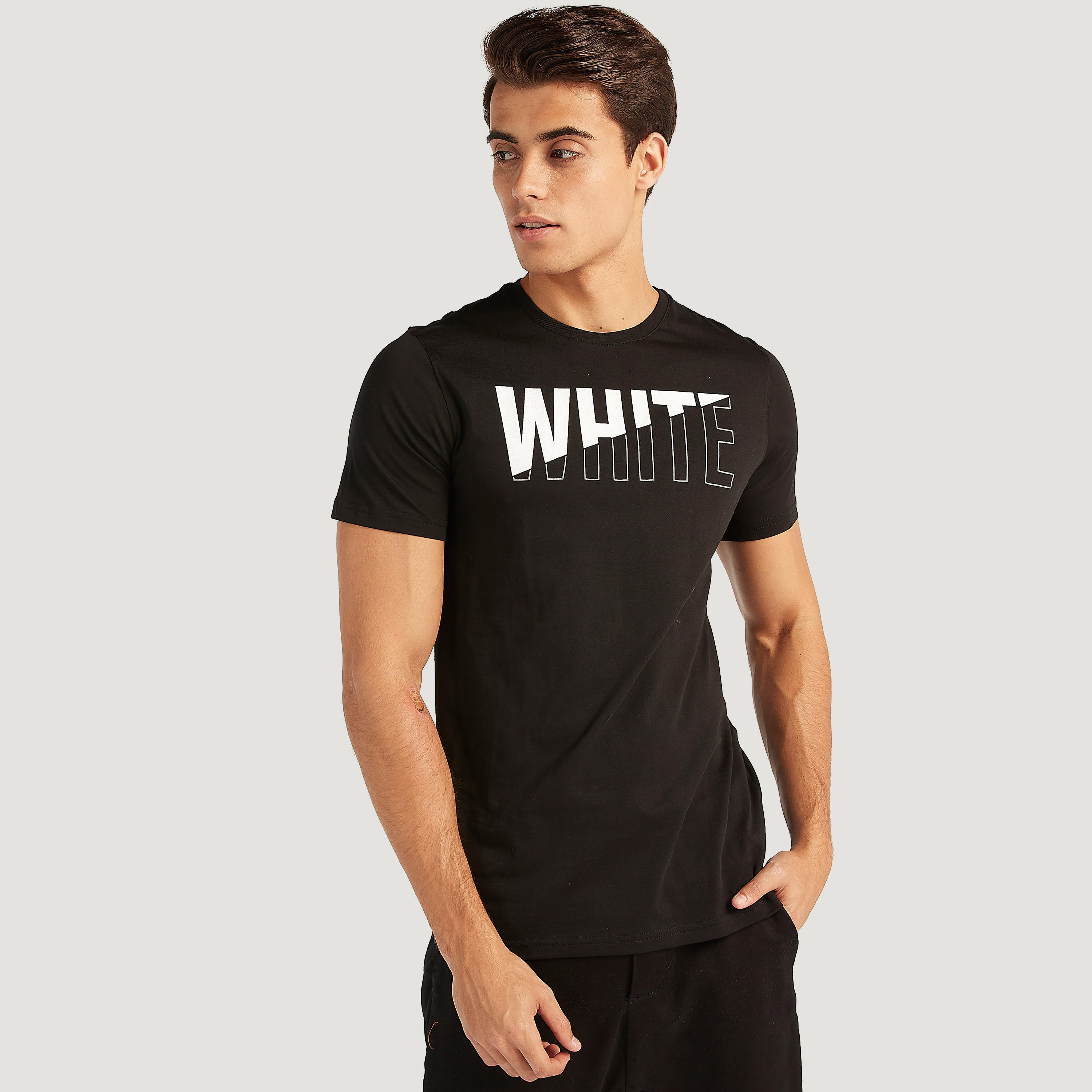 Printed Slim Fit Crew Neck T-shirt with Short Sleeves-men-clothing-tshirtsandpolos-tshirts-image-1