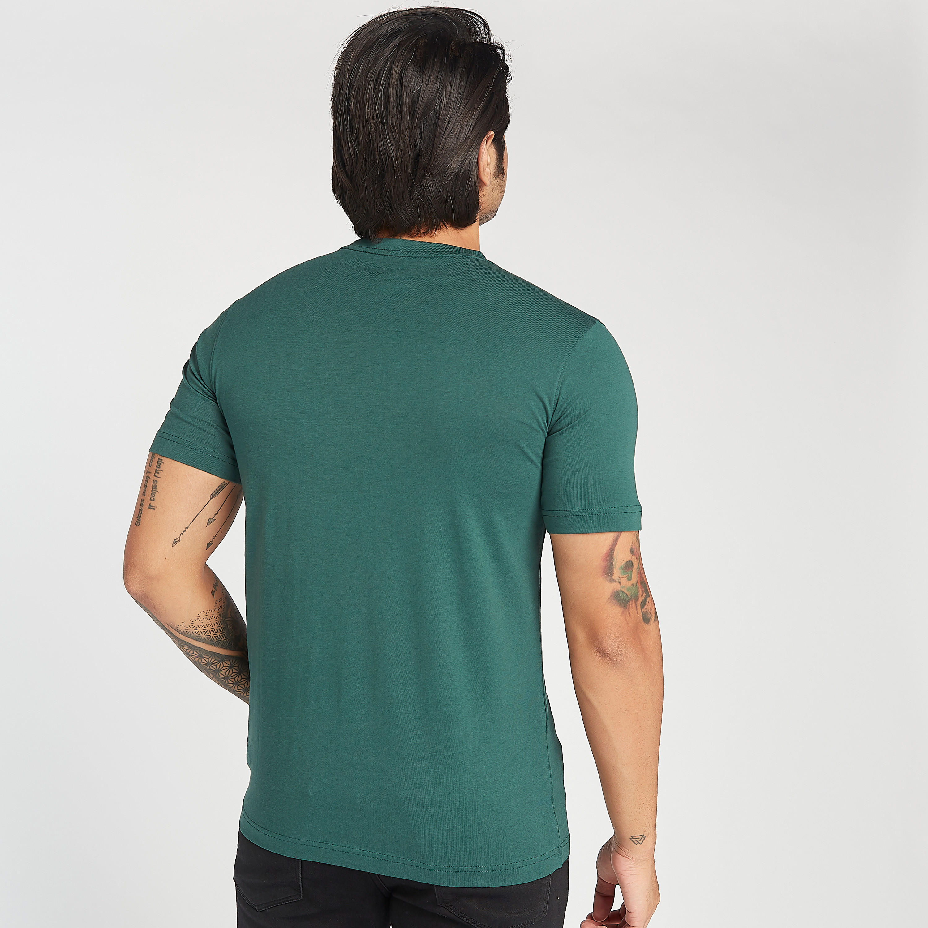 Printed Crew Neck T-shirt with Short Sleeves-men-clothing-tshirtsandpolos-tshirts-image-4