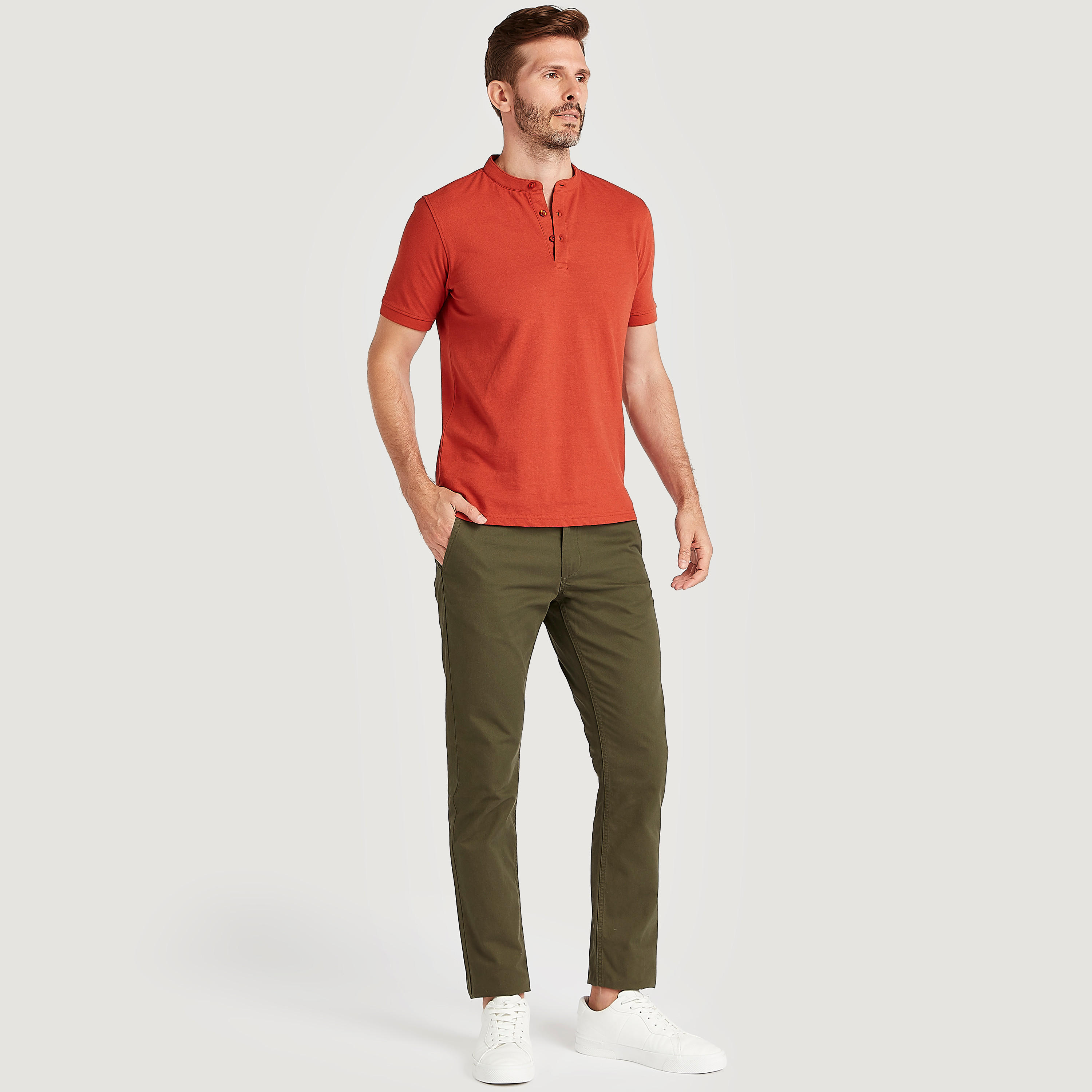 Solid T-shirt with Henley Collar and Short Sleeves-men-clothing-tshirtsandpolos-tshirts-image-2