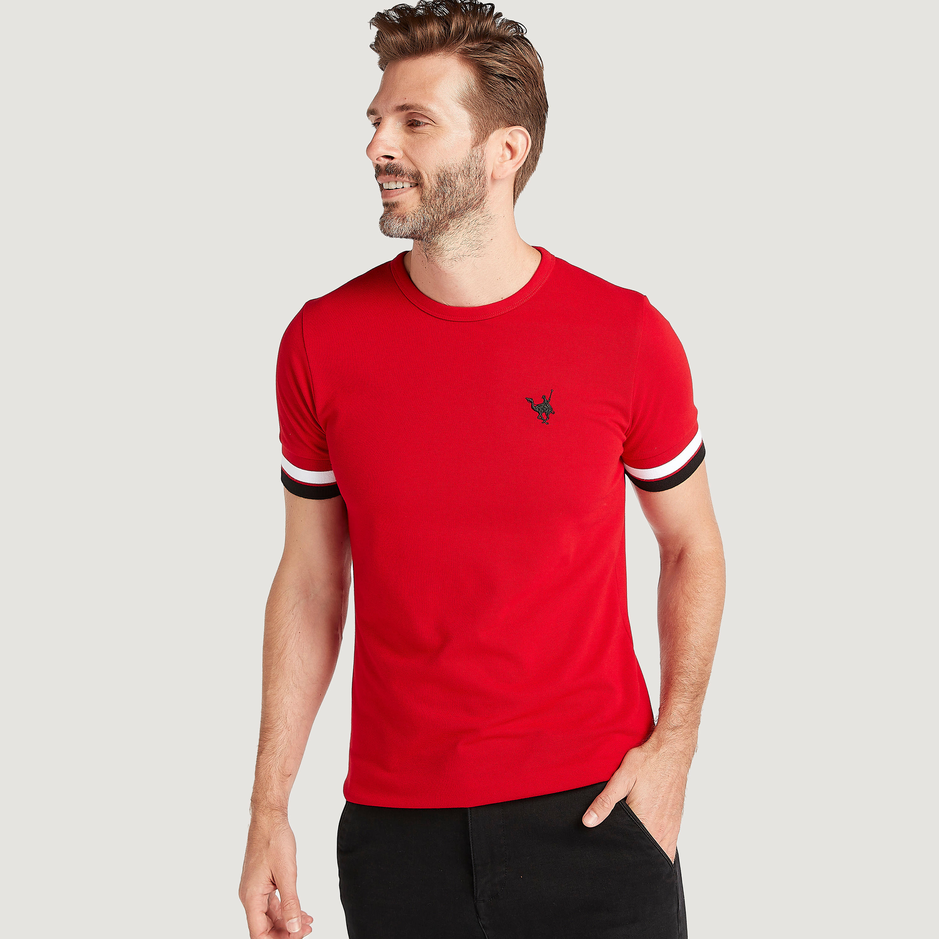 تيشيرت سادة بياقة ضيّقة وأكمام قصيرة-men-clothing-tshirtsandpolos-tshirts-image-6