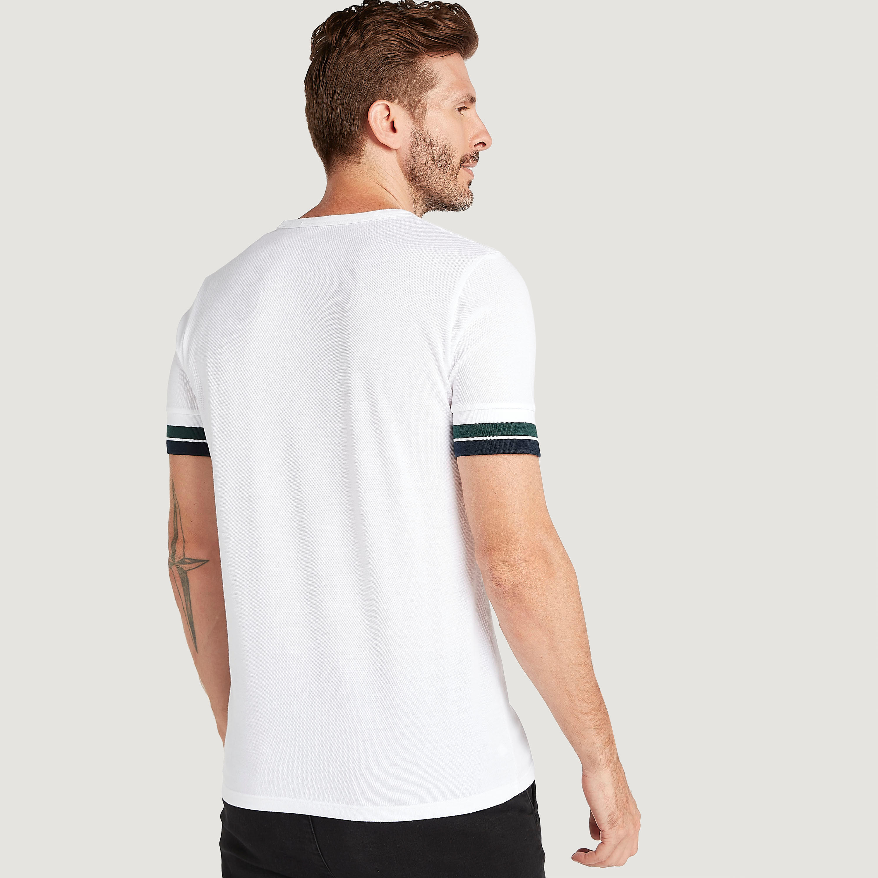 Solid T-shirt with Crew Neck and Short Sleeves-men-clothing-tshirtsandpolos-tshirts-image-4