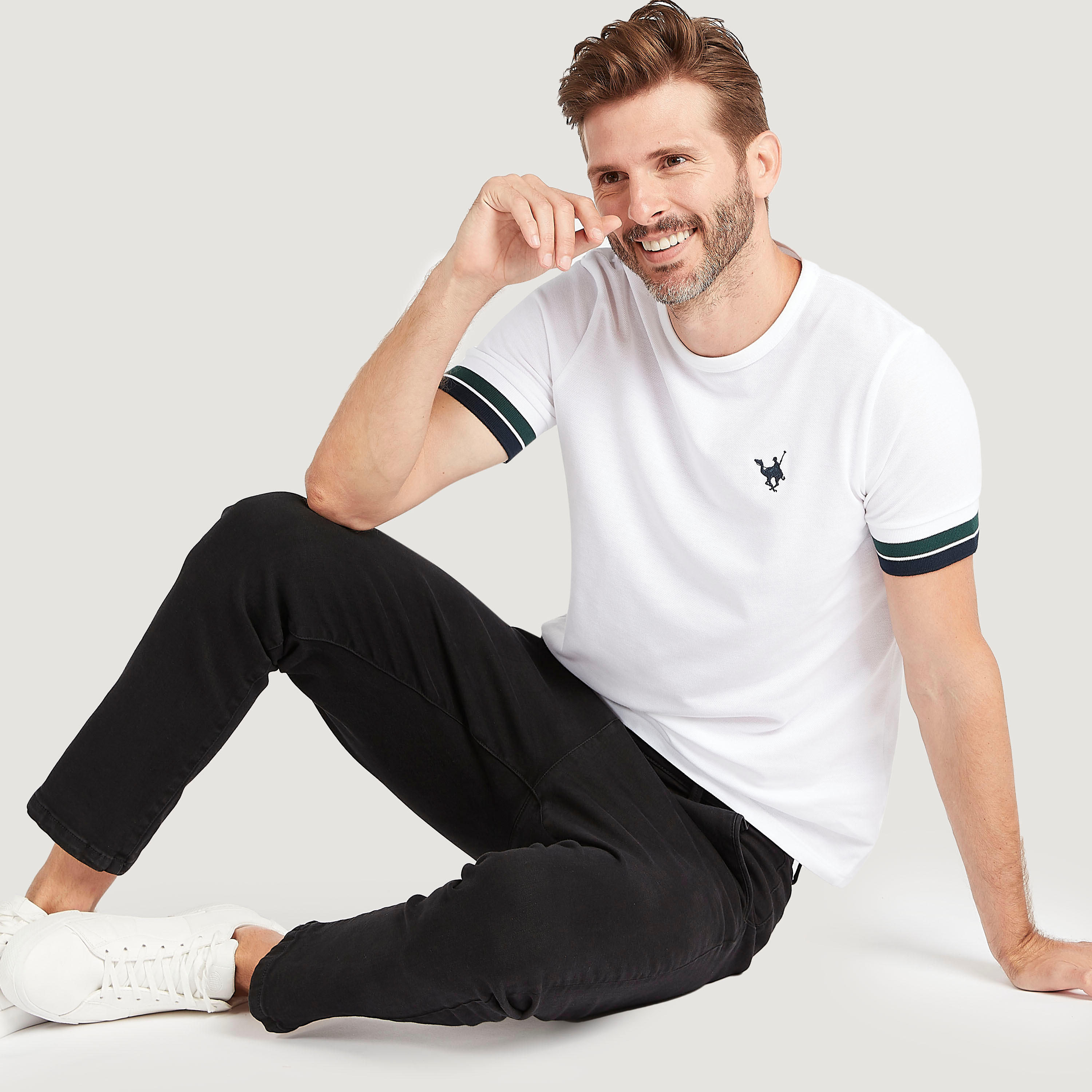 Solid T-shirt with Crew Neck and Short Sleeves-men-clothing-tshirtsandpolos-tshirts-image-5