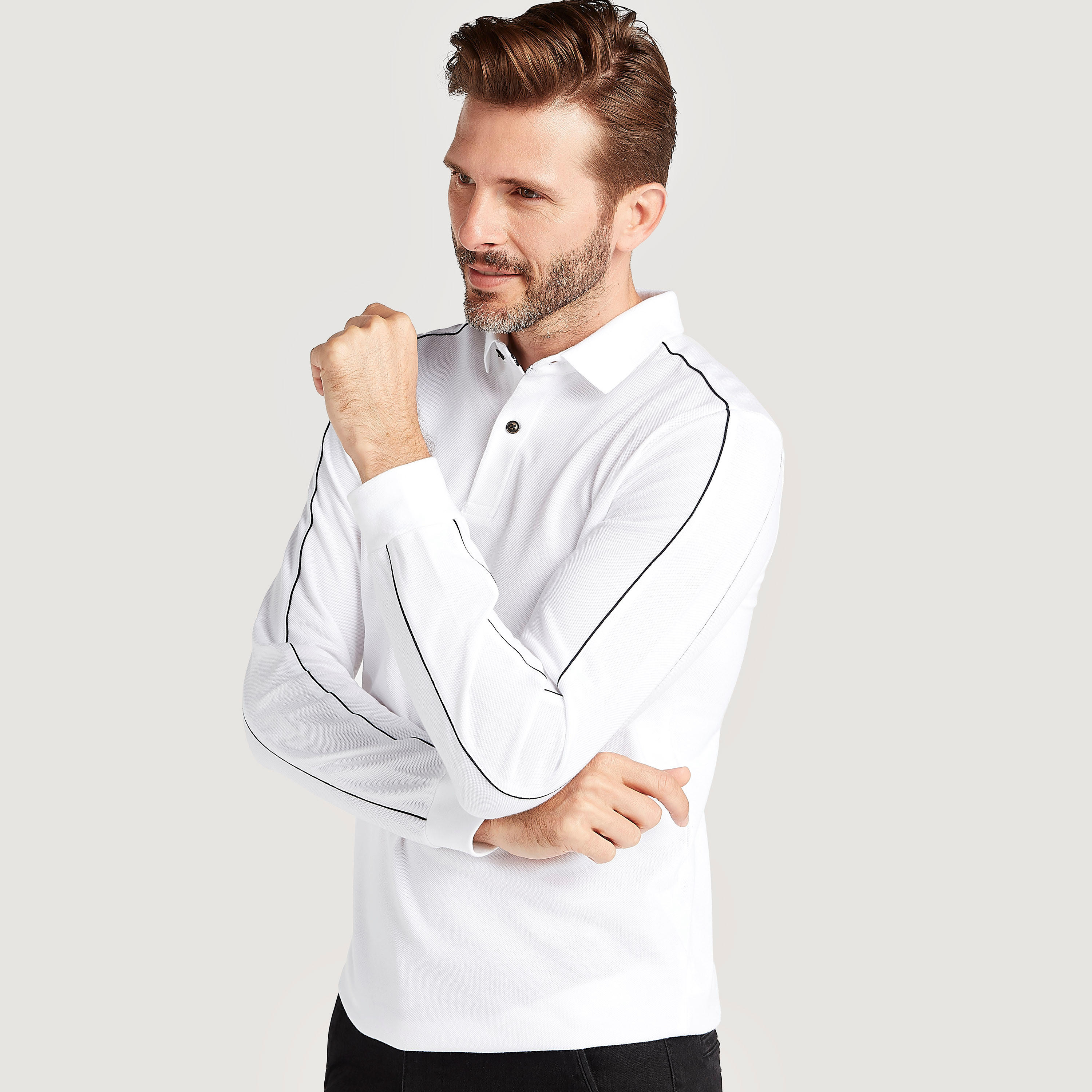 تيشيرت بولو سادة بأكمام طويلة-men-clothing-tshirtsandpolos-polos-image-2