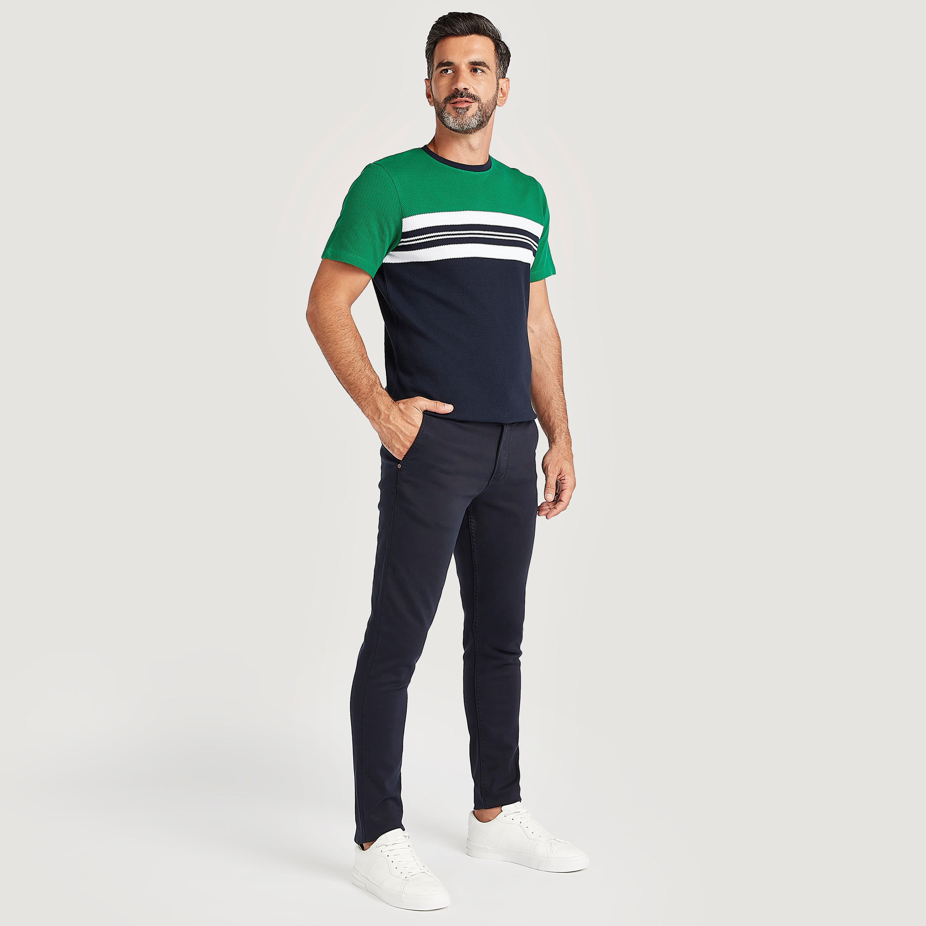 Textured T-shirt with Short Sleeves and Crew Neck-men-clothing-tshirtsandpolos-tshirts-image-2