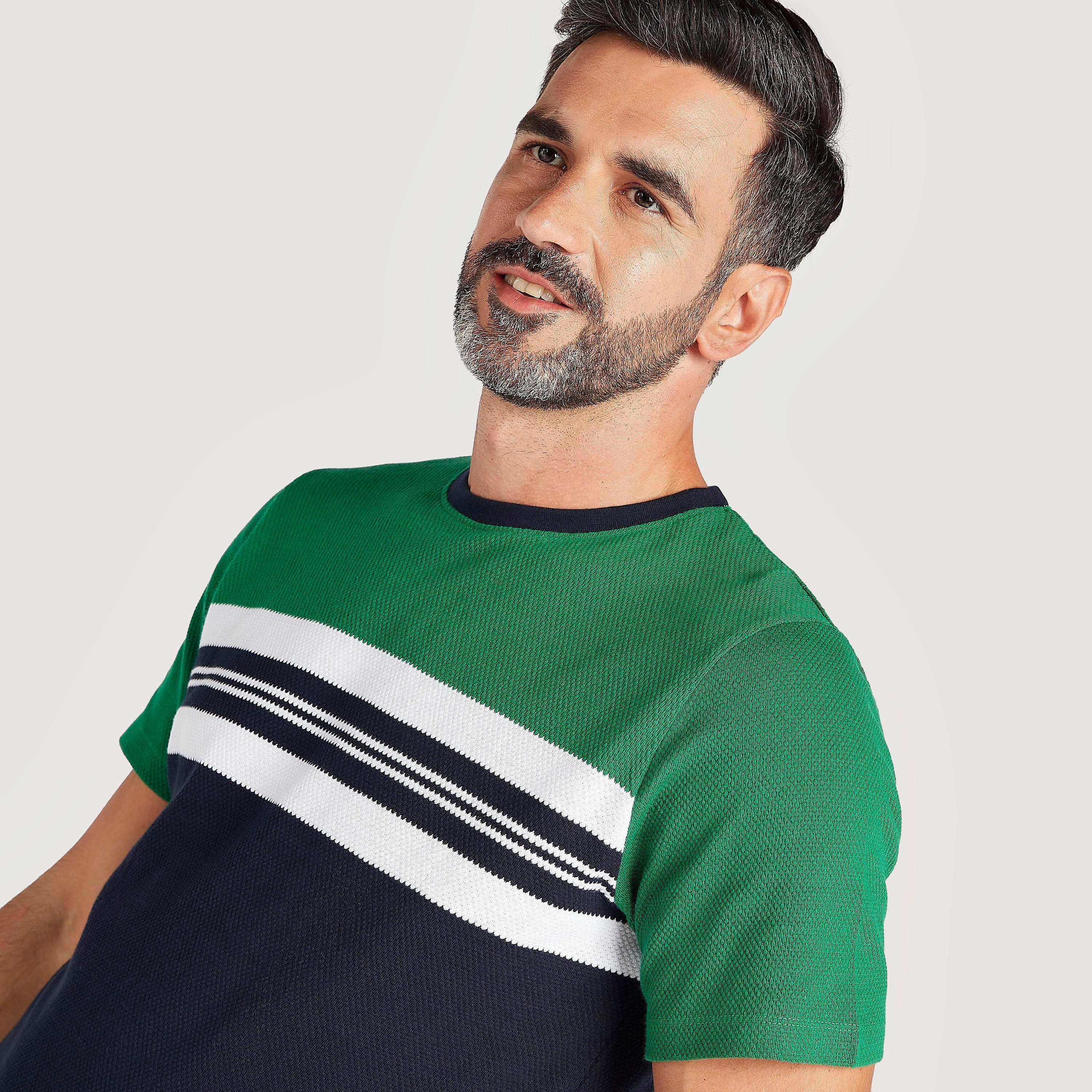 Textured T-shirt with Short Sleeves and Crew Neck-men-clothing-tshirtsandpolos-tshirts-image-3