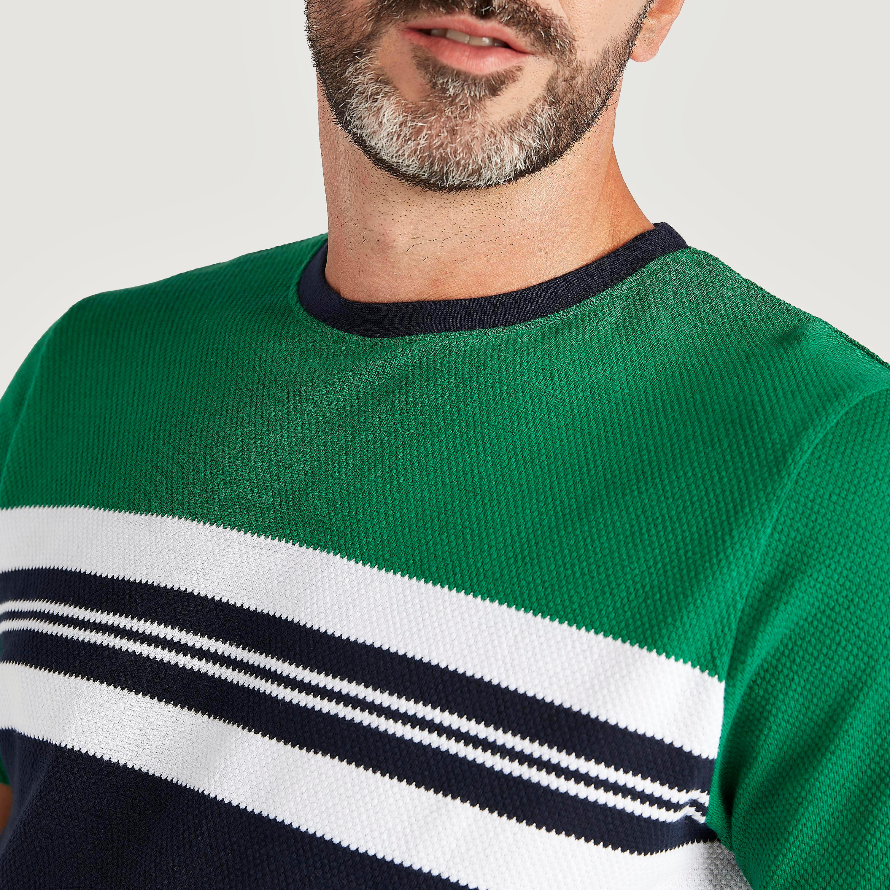 Textured T-shirt with Short Sleeves and Crew Neck-men-clothing-tshirtsandpolos-tshirts-image-5