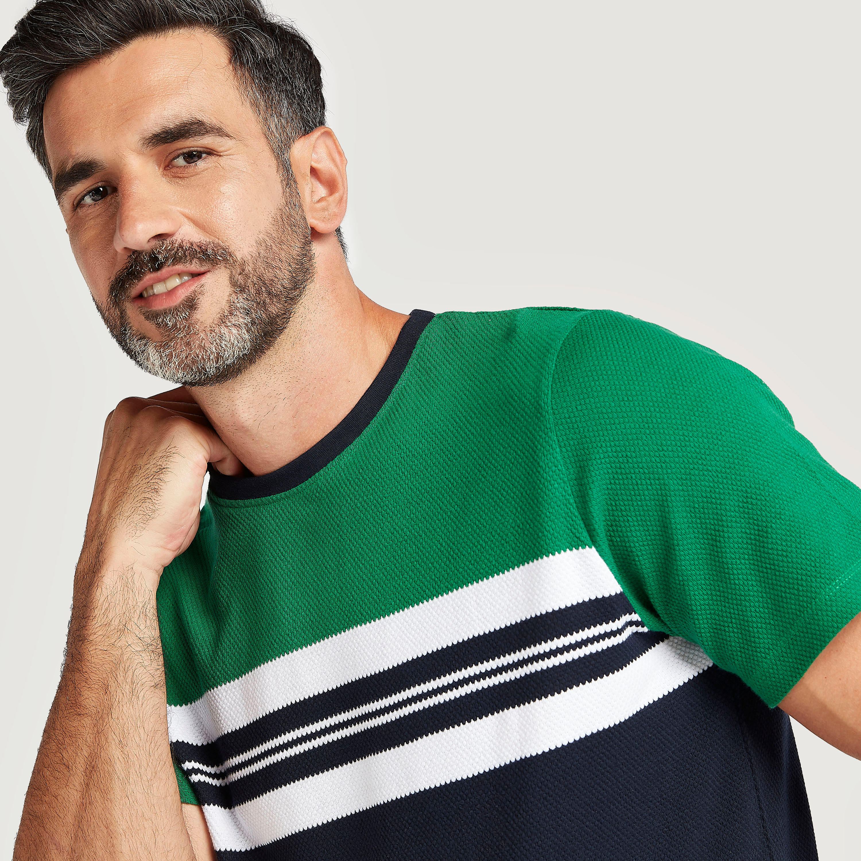 Textured T-shirt with Short Sleeves and Crew Neck-men-clothing-tshirtsandpolos-tshirts-image-6