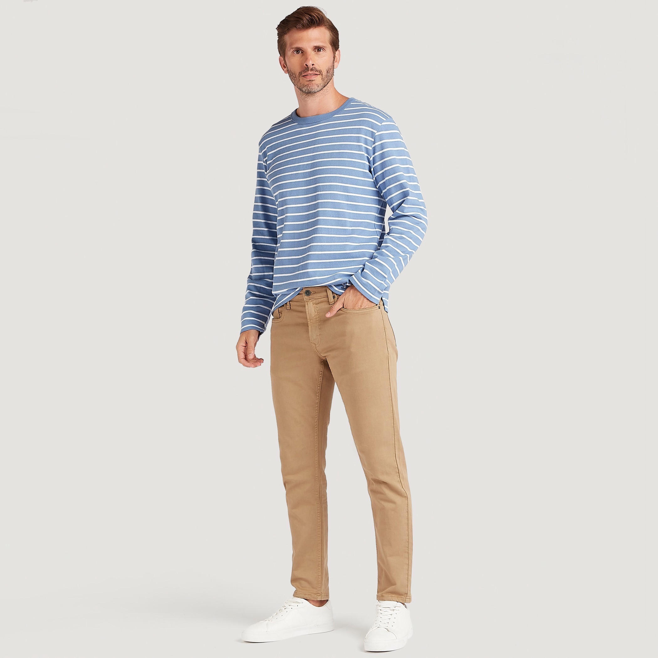 تيشيرت مخطّط بأكمام طويلة وياقة قارب-men-clothing-tshirtsandpolos-tshirts-image-2
