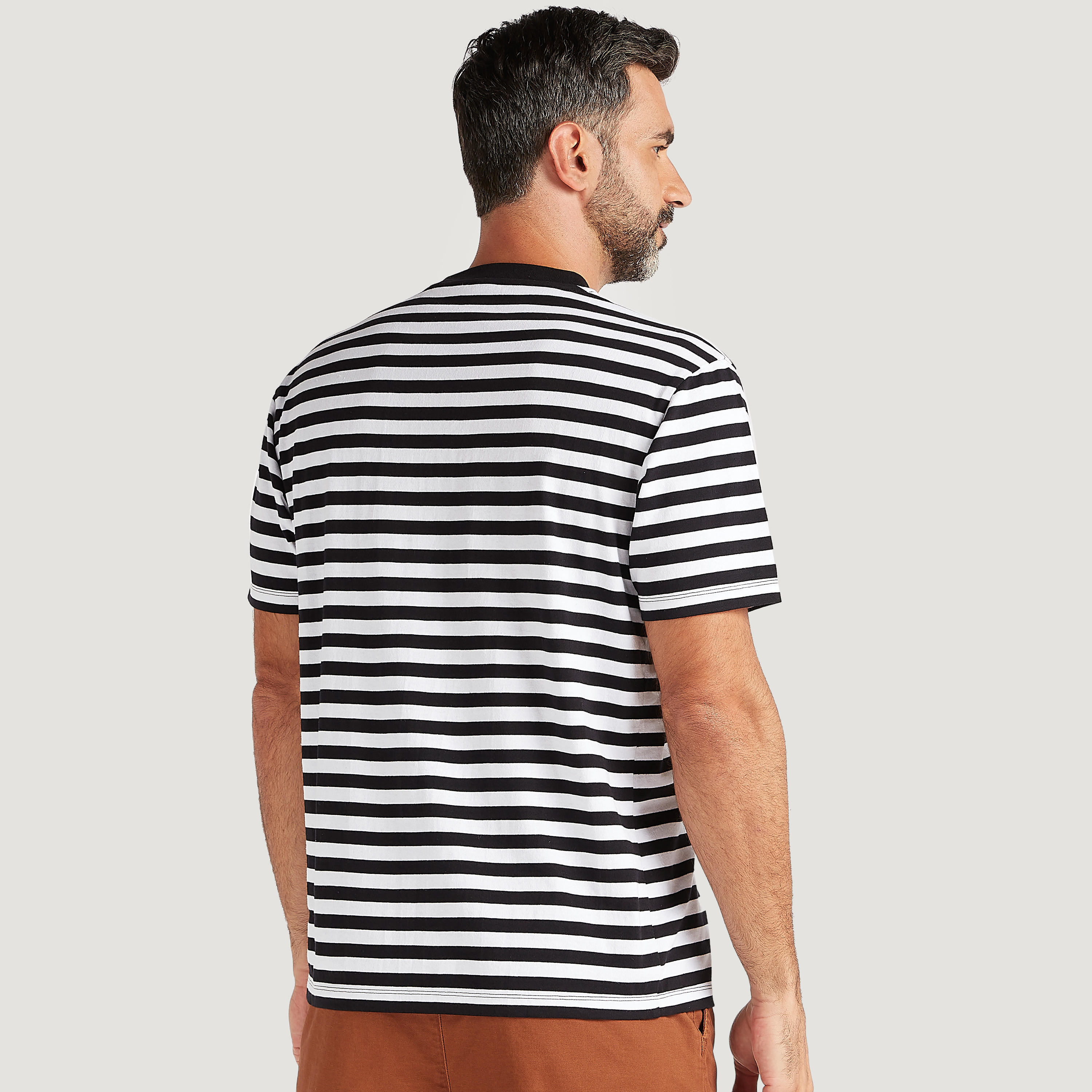 Striped T-shirt with Crew Neck and Short Sleeves-men-clothing-tshirtsandpolos-tshirts-image-4