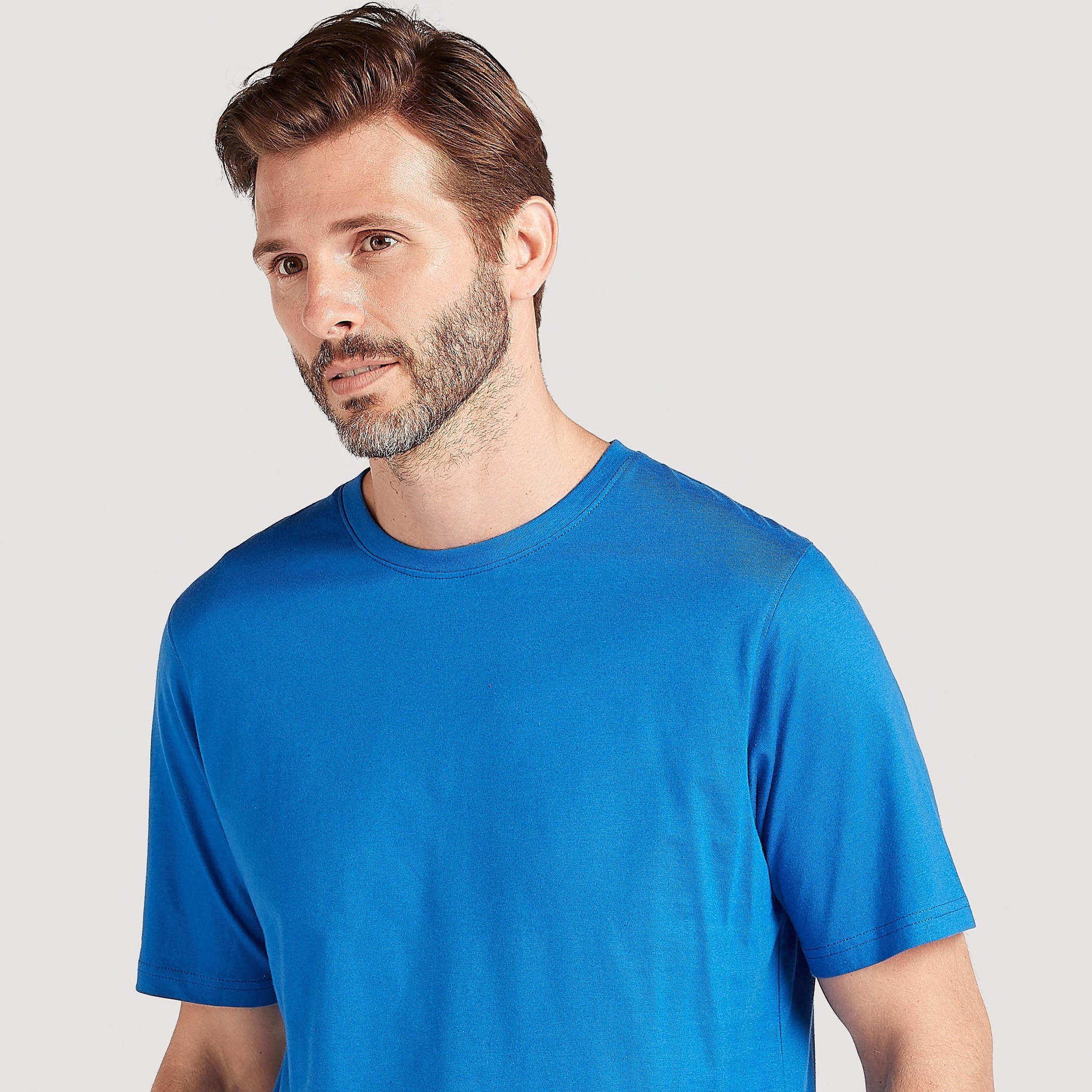 Solid Crew Neck T-shirt with Short Sleeves-men-clothing-tshirtsandpolos-tshirts-image-3
