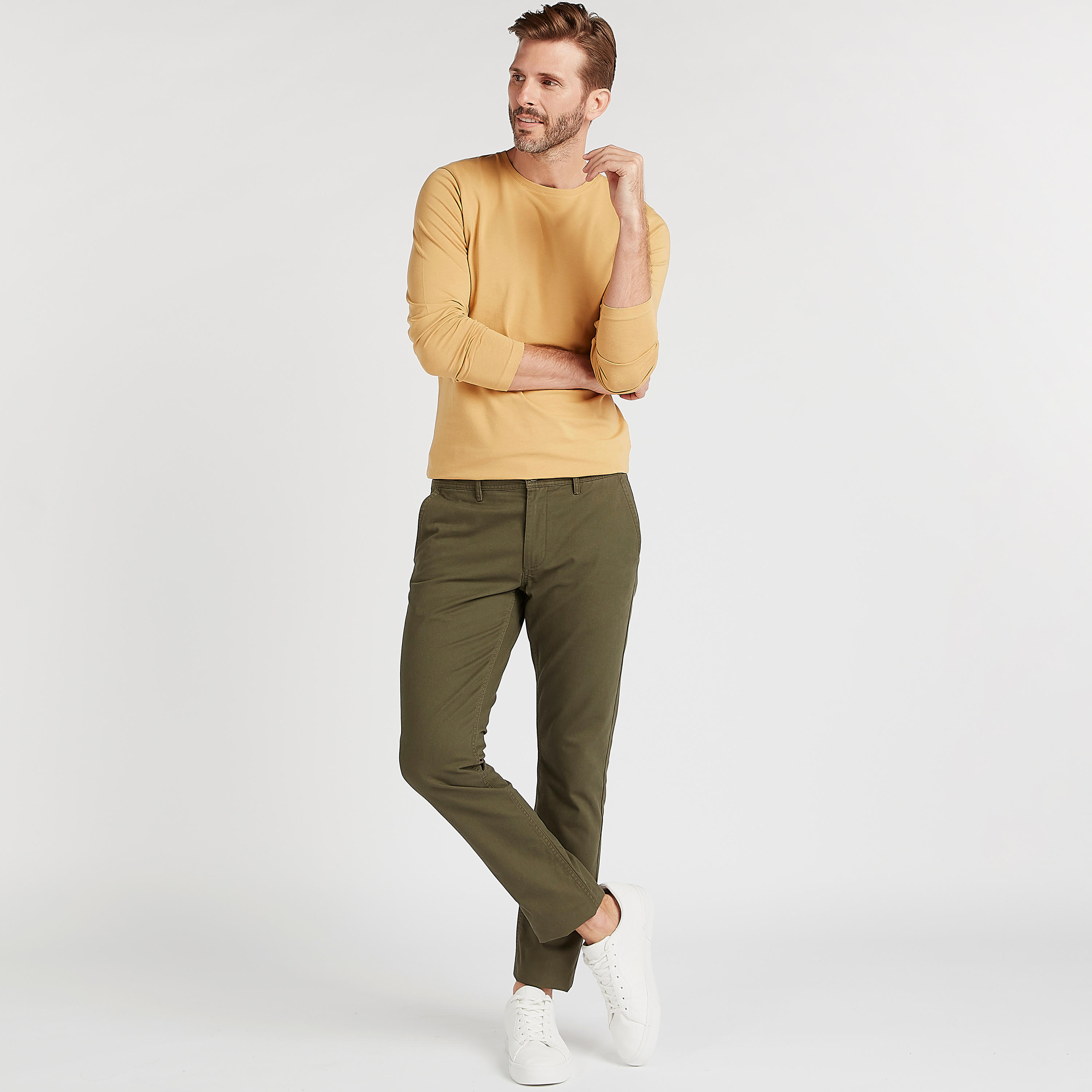 تيشيرت سادة بياقة ضيّقة وأكمام طويلة-men-clothing-tshirtsandpolos-tshirts-image-4