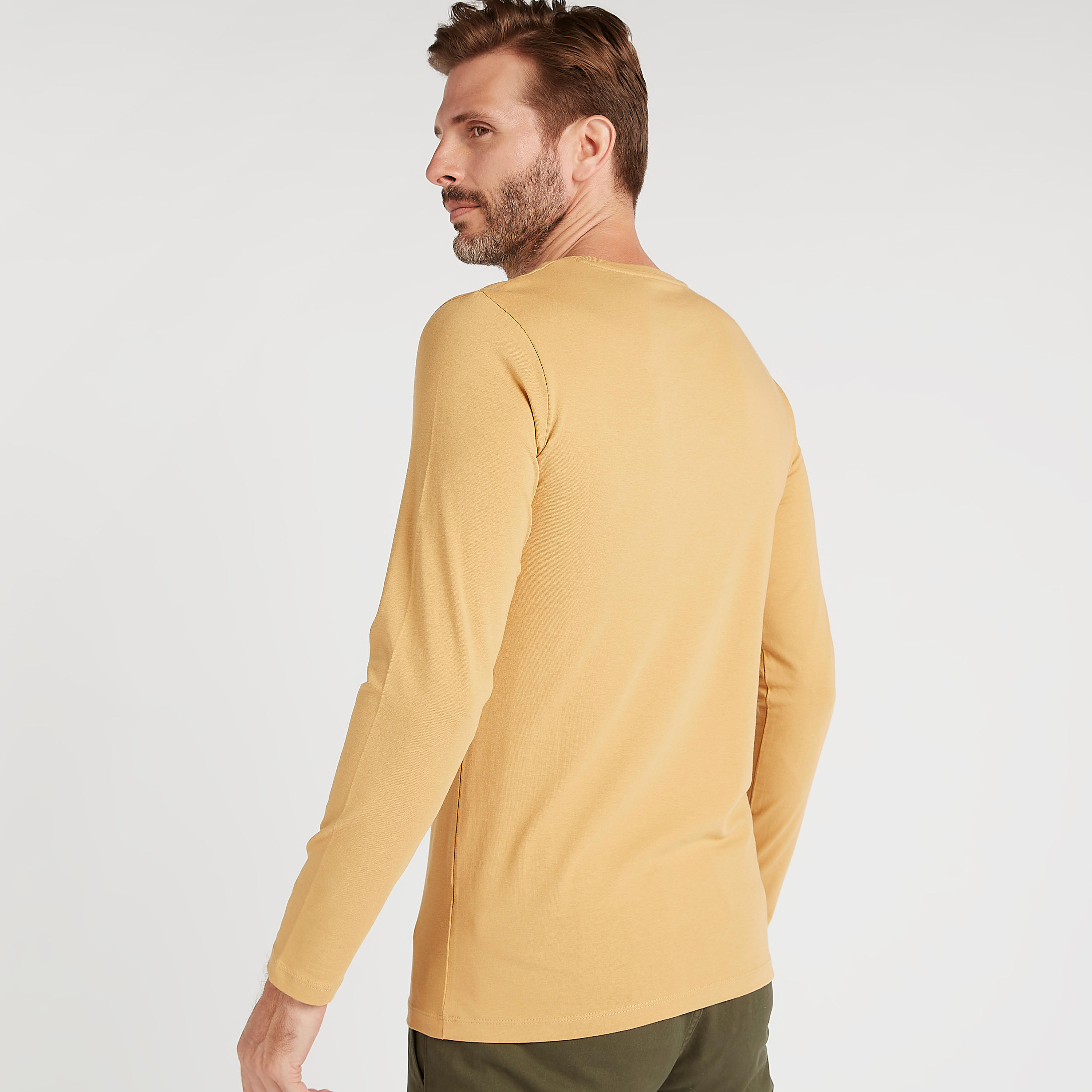Solid T-shirt with Crew Neck and Long Sleeves-men-clothing-tshirtsandpolos-tshirts-image-4