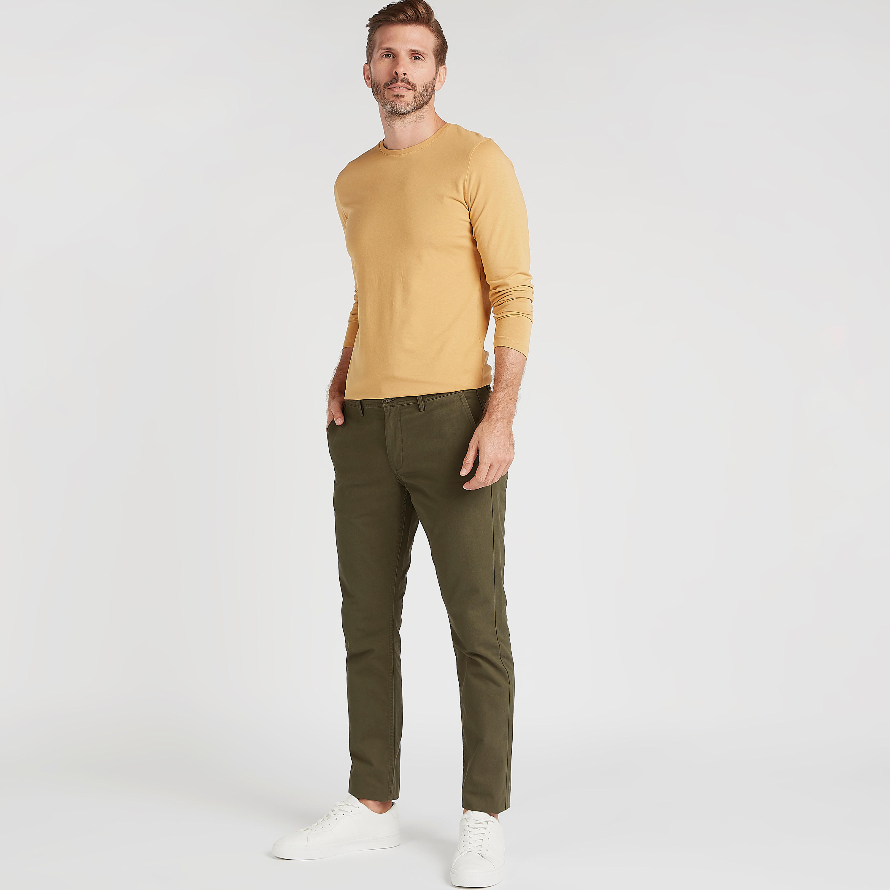 تيشيرت سادة بياقة ضيّقة وأكمام طويلة-men-clothing-tshirtsandpolos-tshirts-image-1