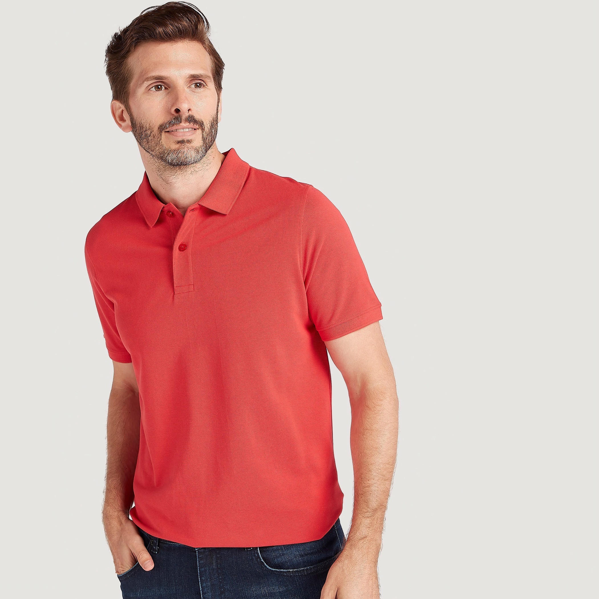 Solid Polo T-shirt with Short Sleeves-men-clothing-tshirtsandpolos-polos-image-1