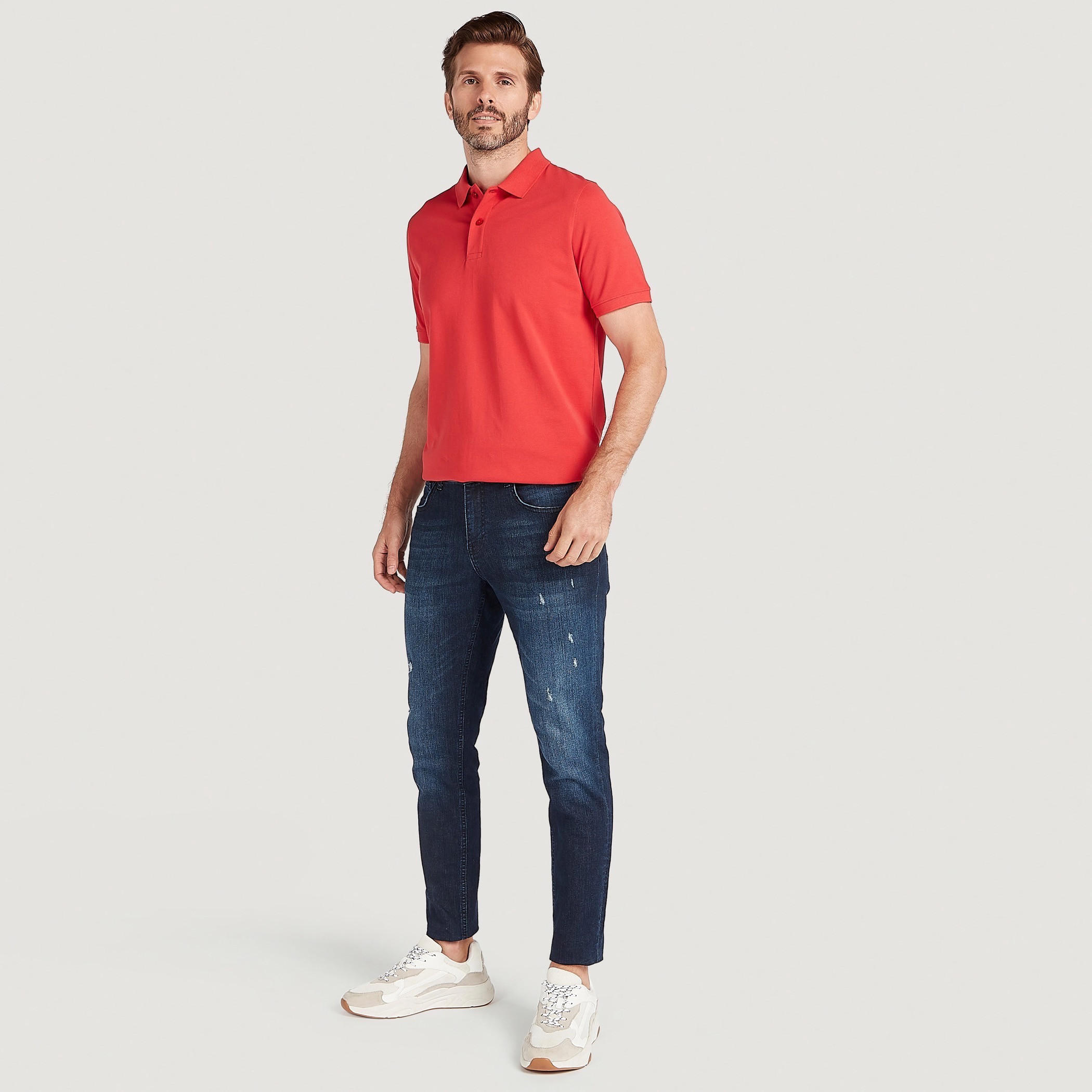 Solid Polo T-shirt with Short Sleeves-men-clothing-tshirtsandpolos-polos-image-2