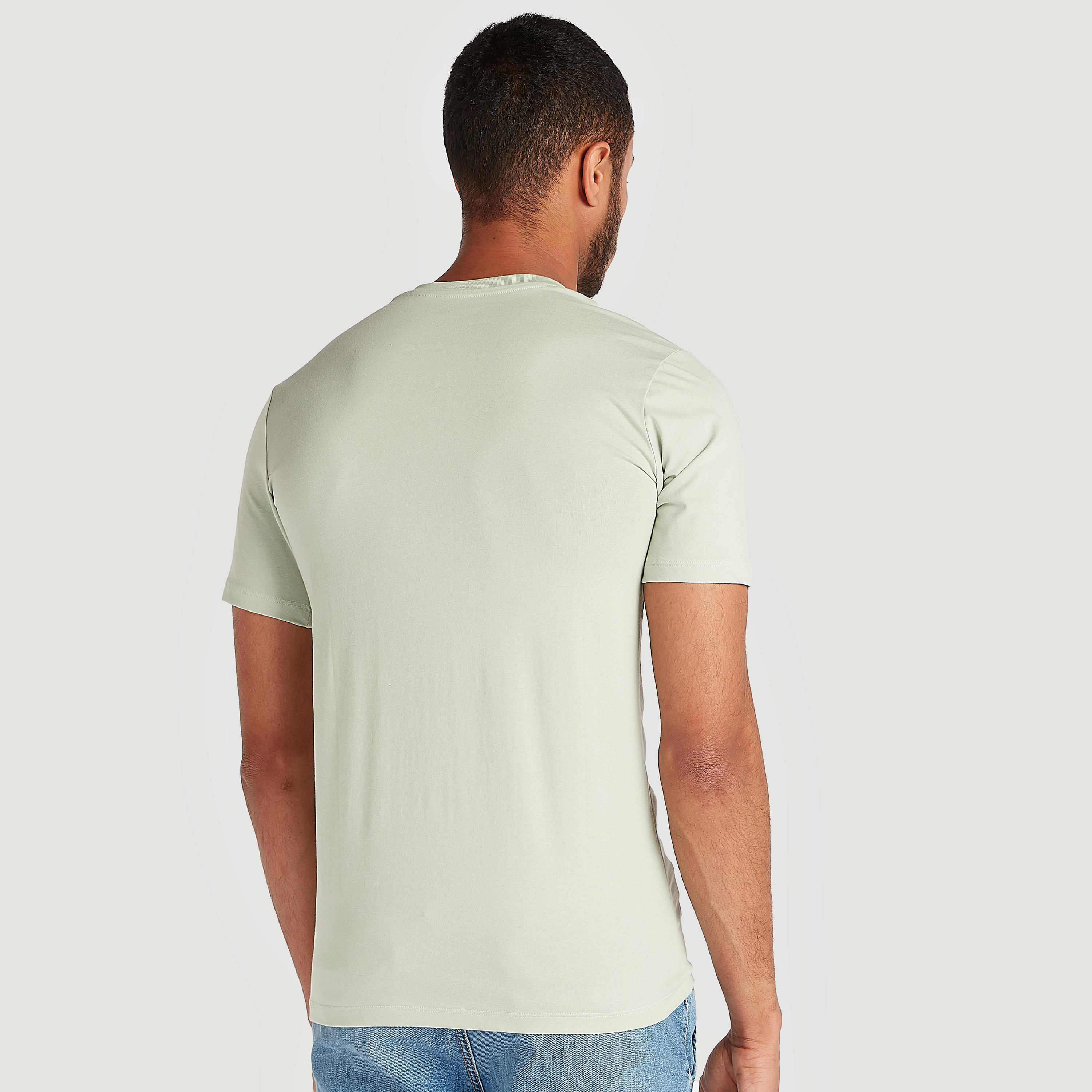 Solid Crew Neck T-shirt with Short Sleeves-men-clothing-tshirtsandpolos-tshirts-image-4