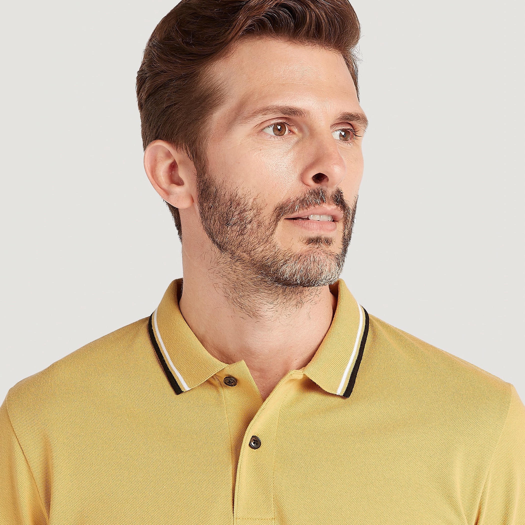 Solid Polo T-shirt with Collar and Short Sleeves-men-clothing-tshirtsandpolos-polos-image-3