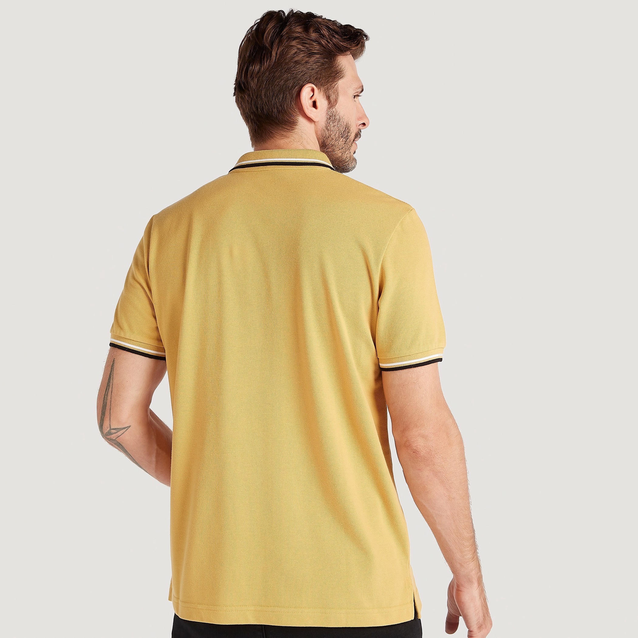 Solid Polo T-shirt with Collar and Short Sleeves-men-clothing-tshirtsandpolos-polos-image-4