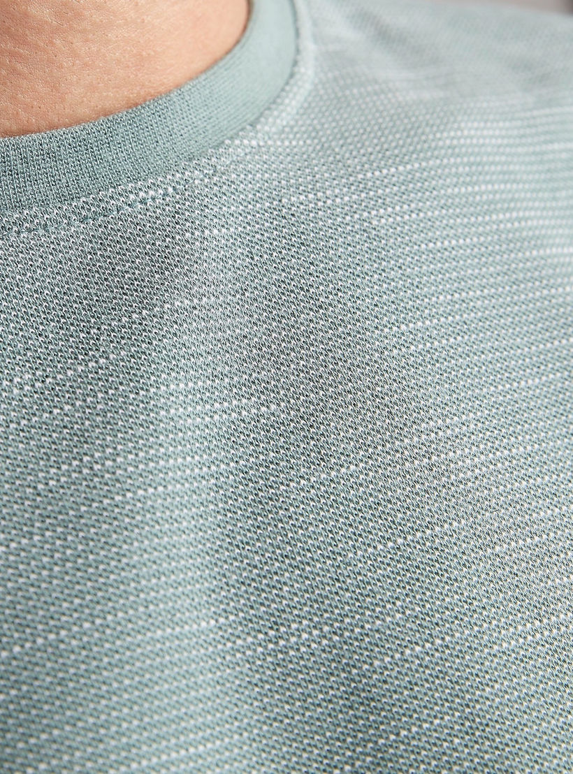Textured Crew Neck T-shirt with Short Sleeves-men-clothing-tshirtsandpolos-tshirts-image-6