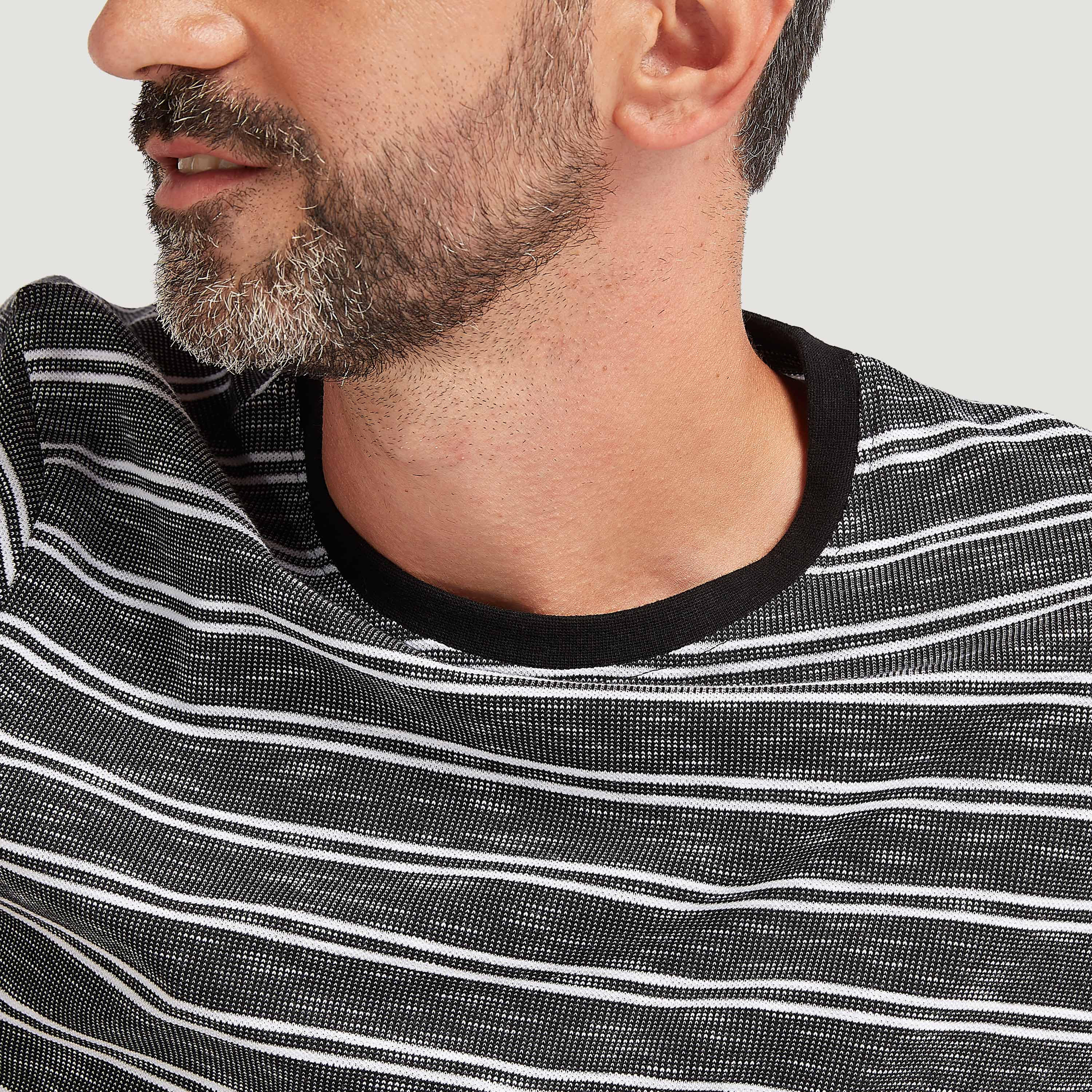 Striped T-shirt with Crew Neck and Short Sleeves-men-clothing-tshirtsandpolos-tshirts-image-3