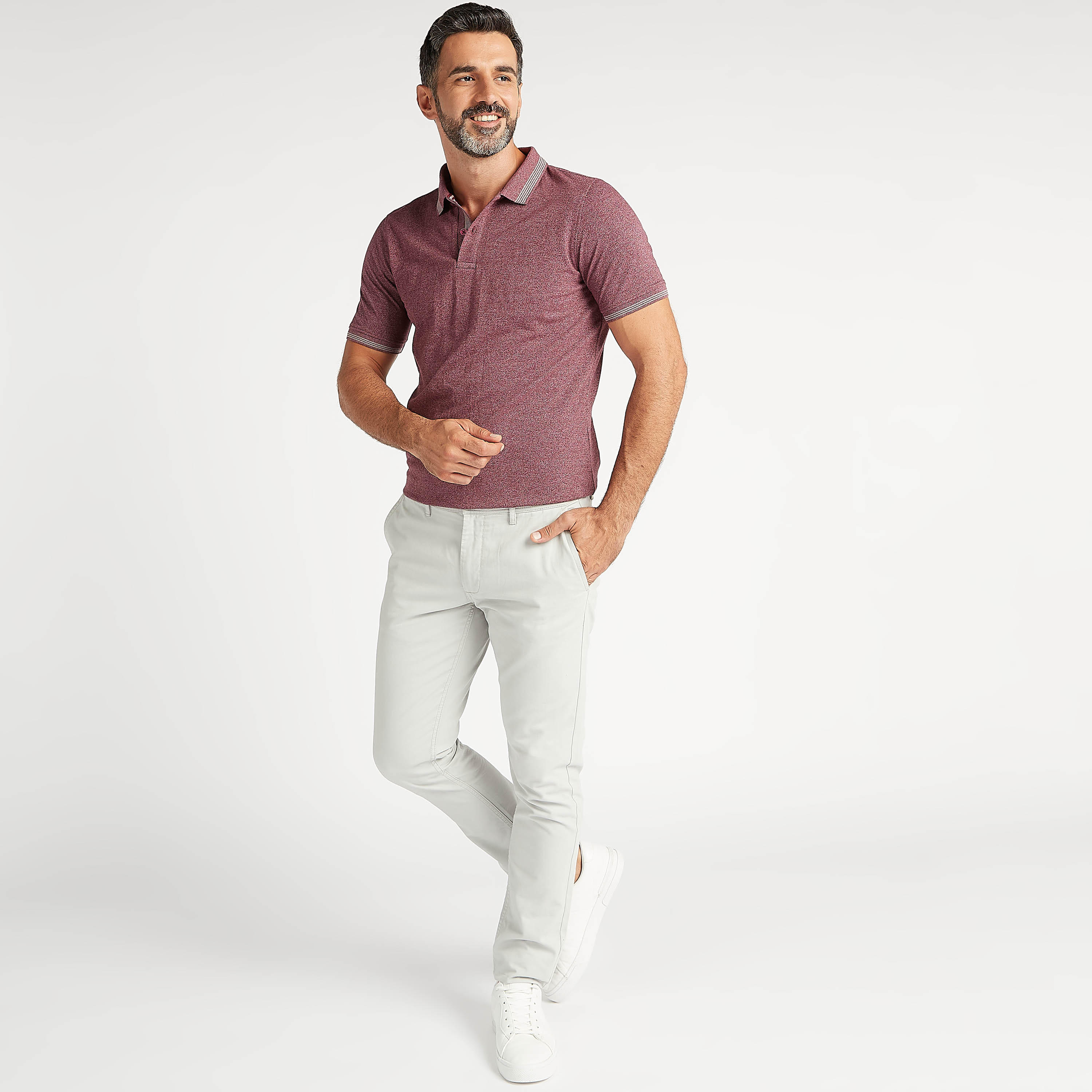 Textured Polo T-shirt with Short Sleeves-men-clothing-tshirtsandpolos-polos-image-2