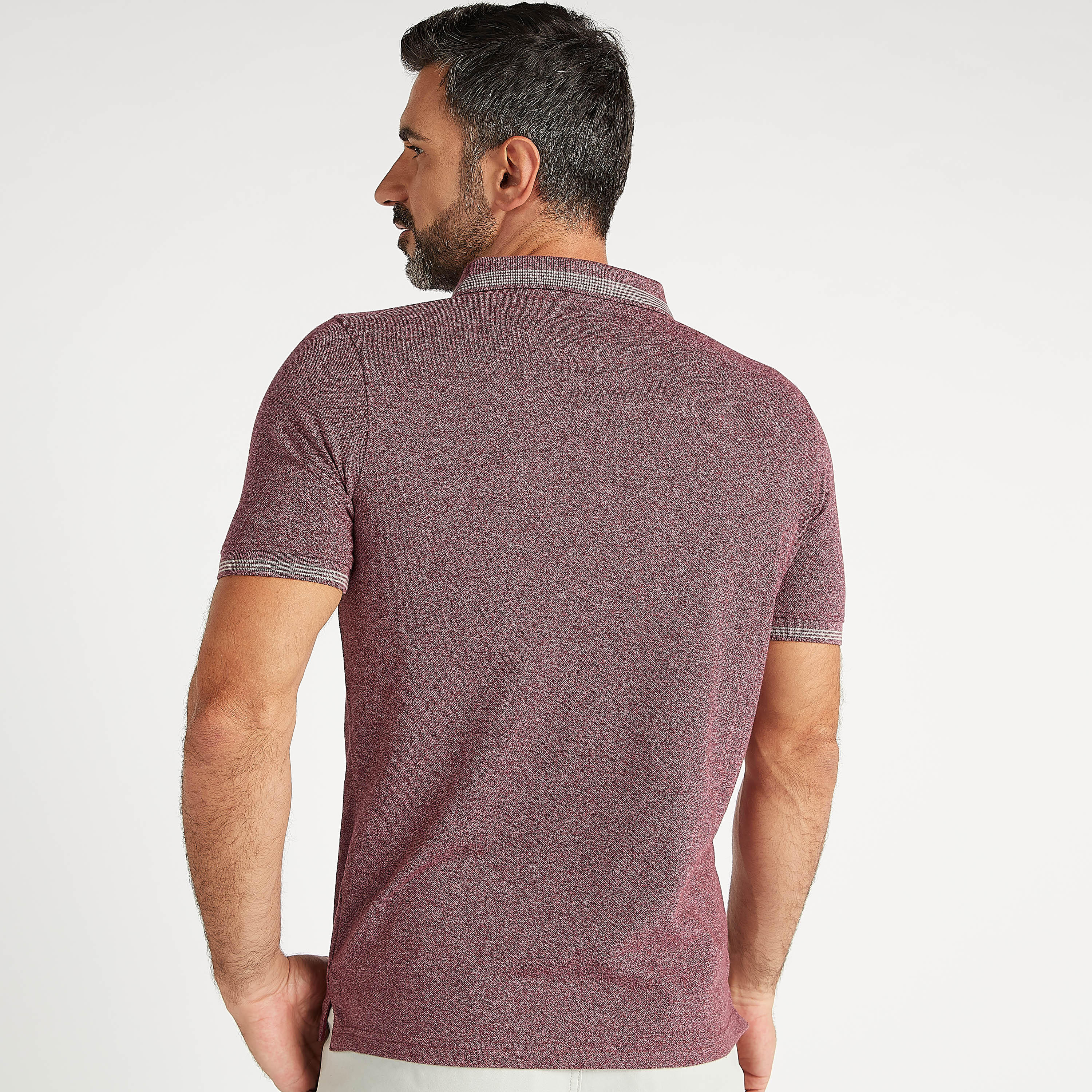 Textured Polo T-shirt with Short Sleeves-men-clothing-tshirtsandpolos-polos-image-4