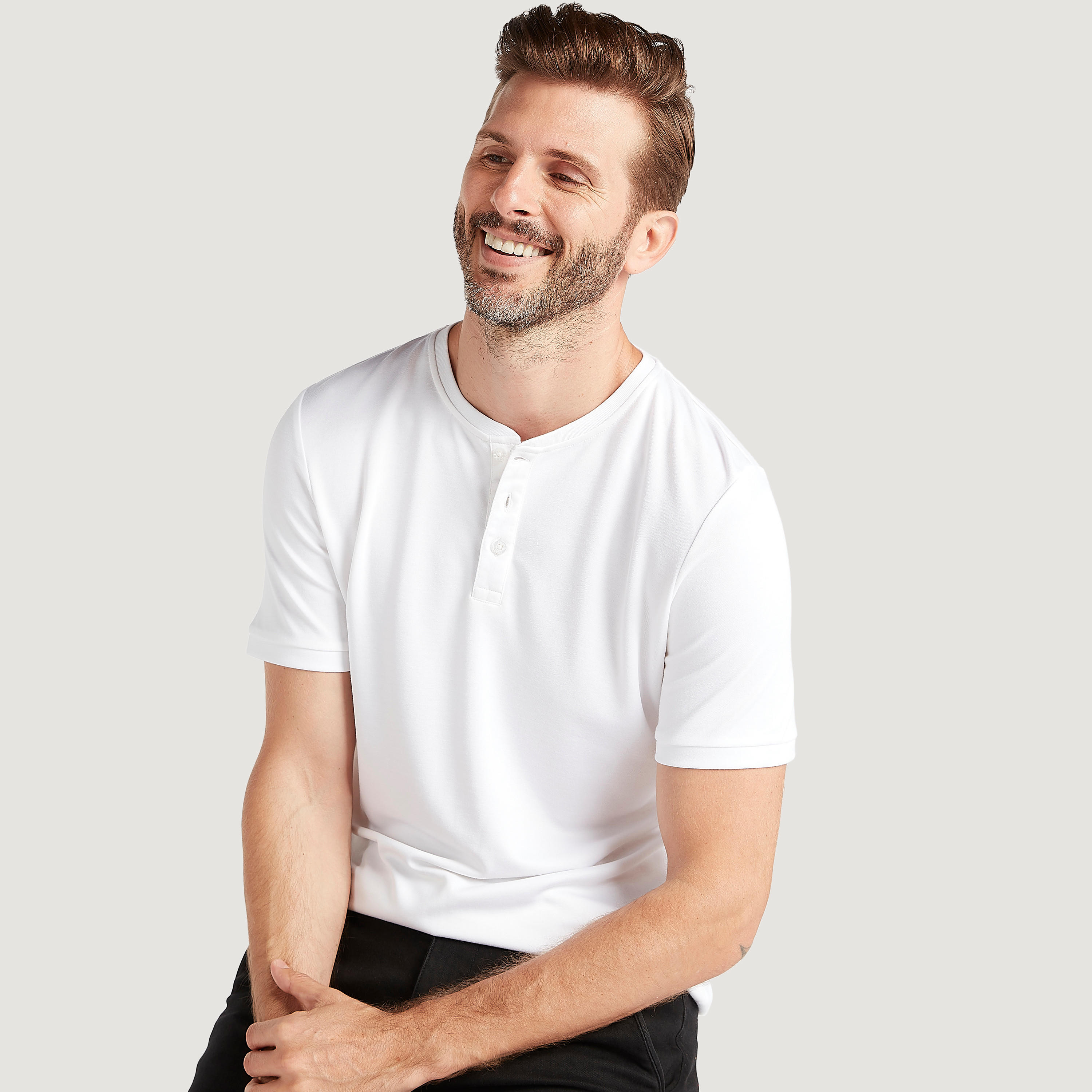 Solid Henley Neck T-shirt with Short Sleeves-men-clothing-tshirtsandpolos-tshirts-image-1