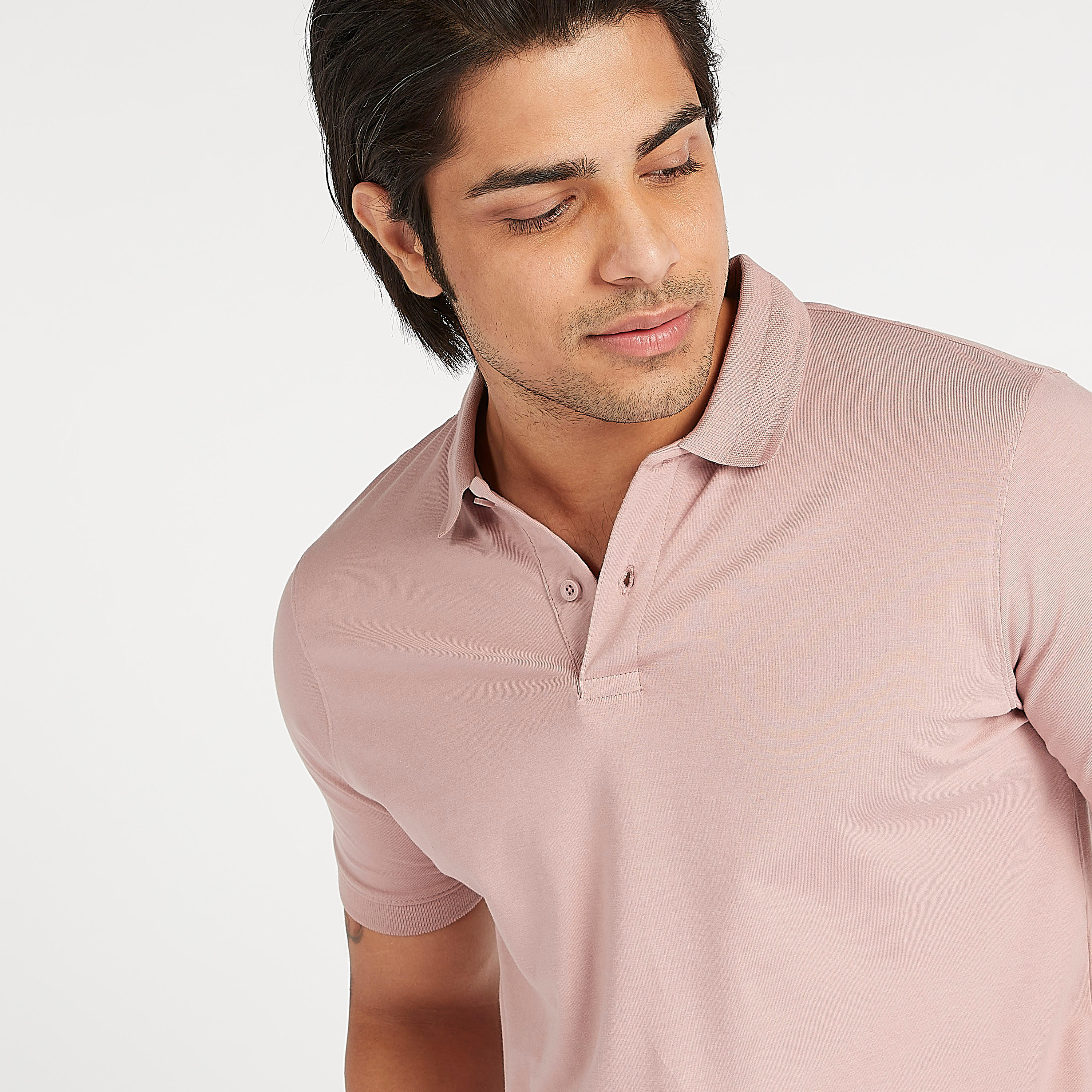 Solid Polo T-shirt with Short Sleeves-men-clothing-tshirtsandpolos-polos-image-3