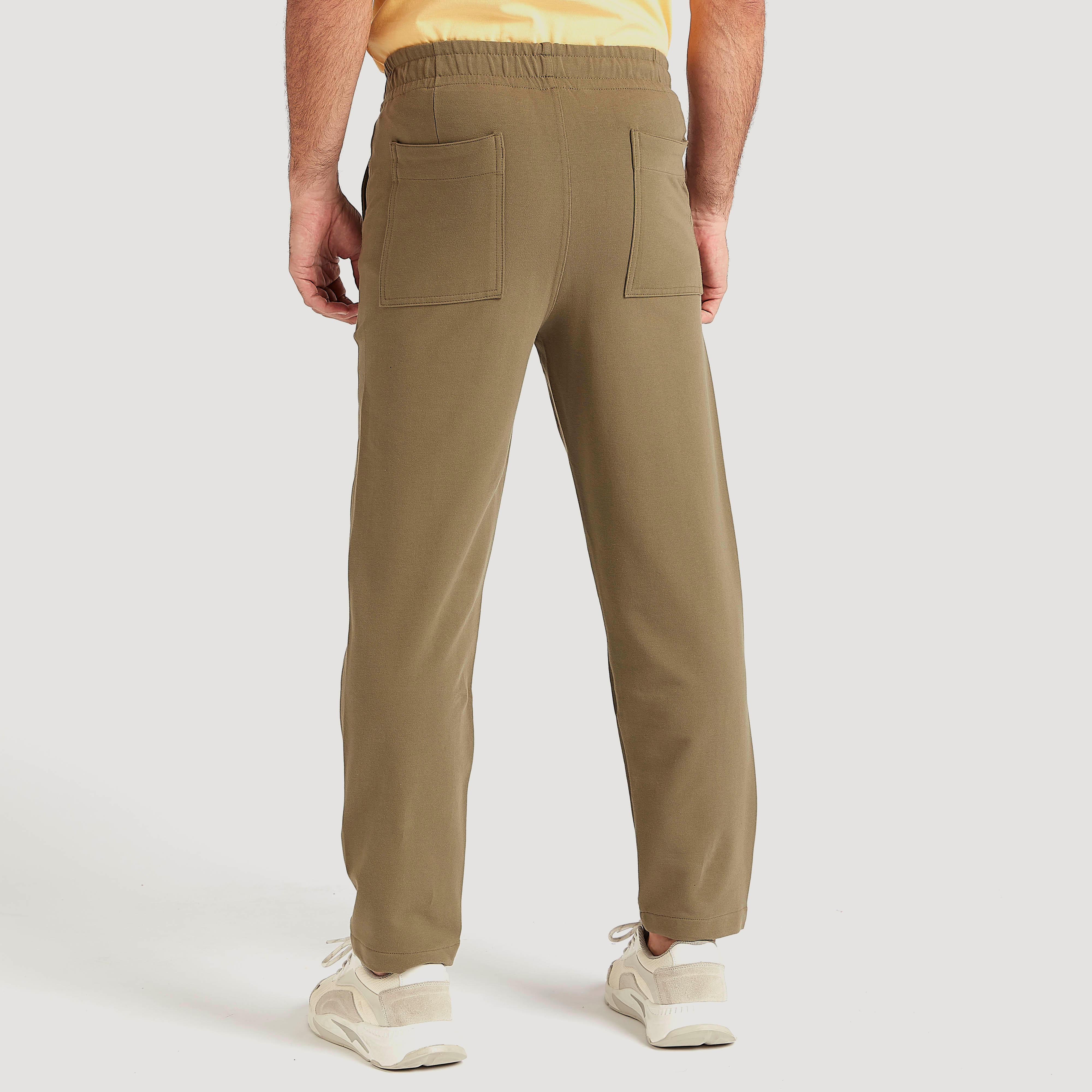 بنطلون رياضي سادة برباط إغلاق وخصر مطاطي-men-clothing-bottoms-joggers-image-1