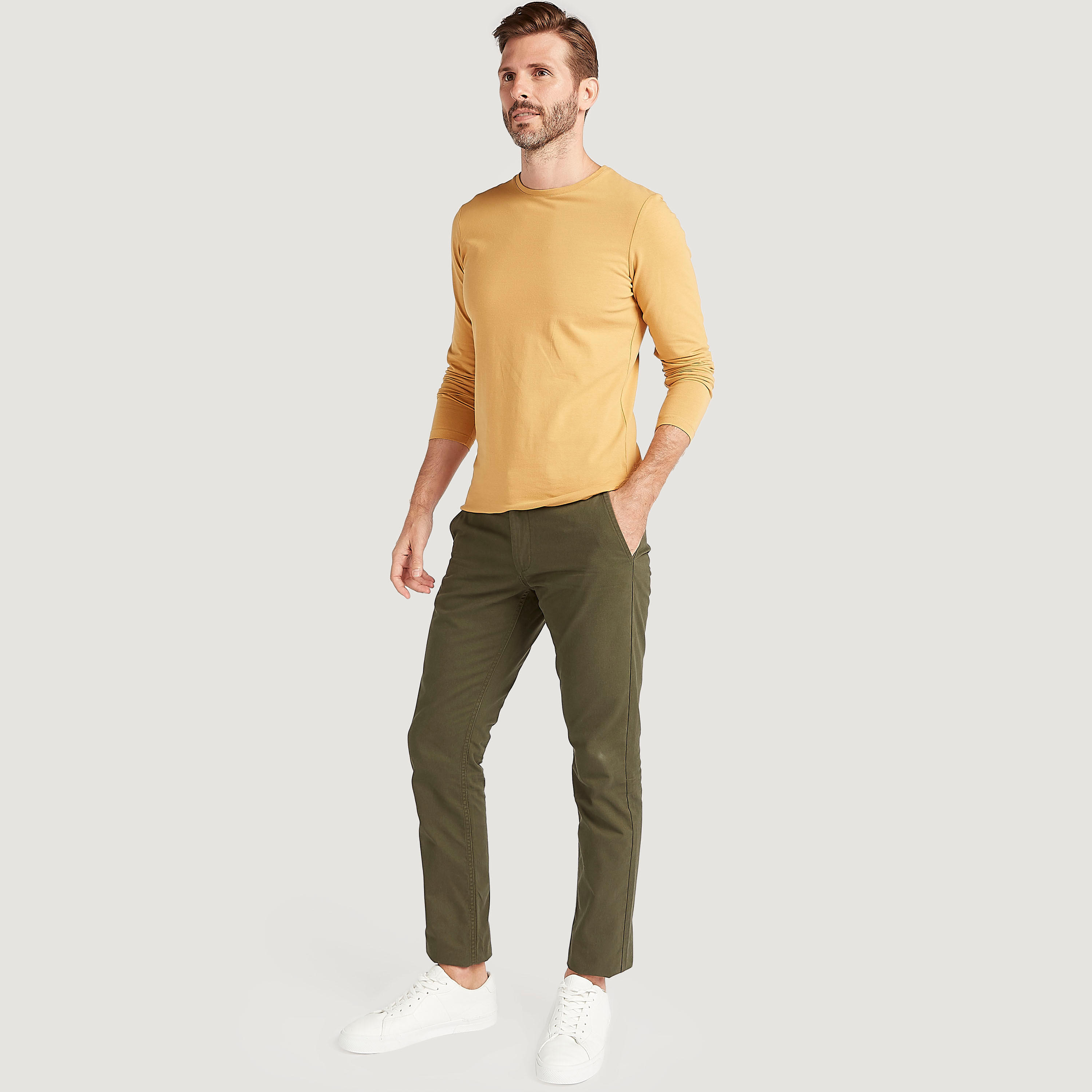 تيشيرت سادة بياقة ضيّقة وأكمام طويلة-men-clothing-tshirtsandpolos-tshirts-image-2