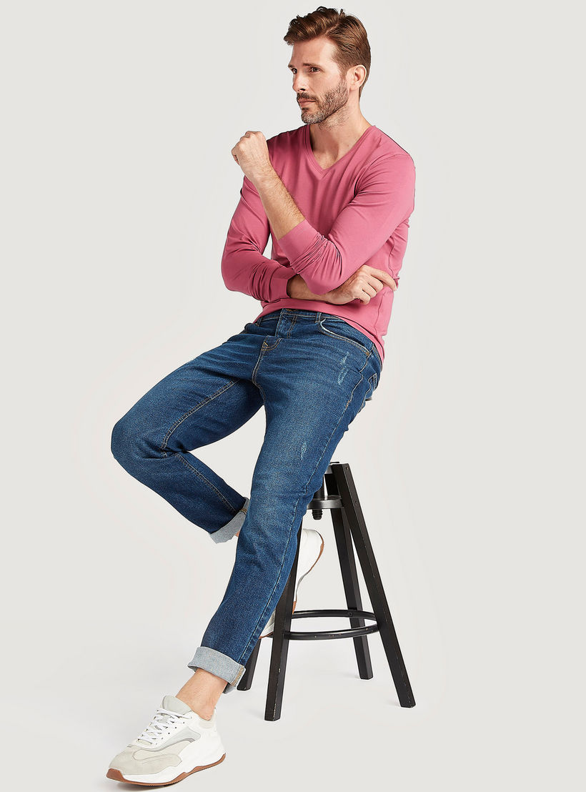تيشيرت سادة بياقة v وأكمام طويلة-men-clothing-tshirtsandpolos-tshirts-image-5