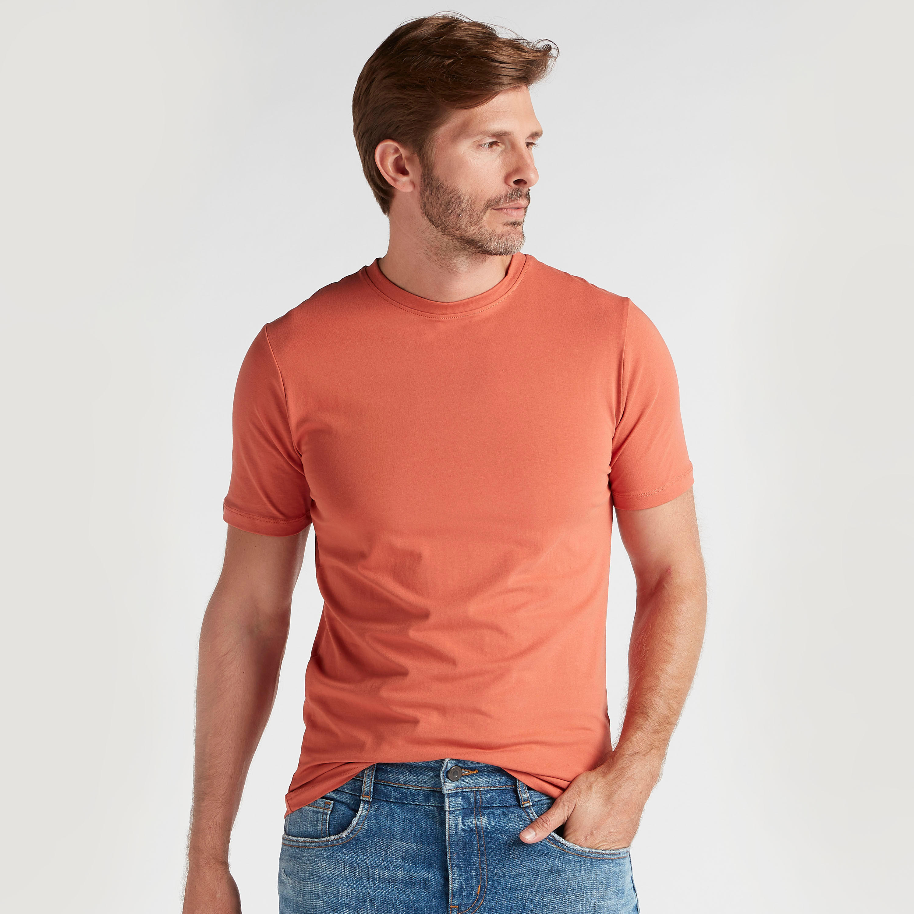 Solid T-shirt with Short Sleeves and Crew Neck-men-clothing-tshirtsandpolos-tshirts-image-1