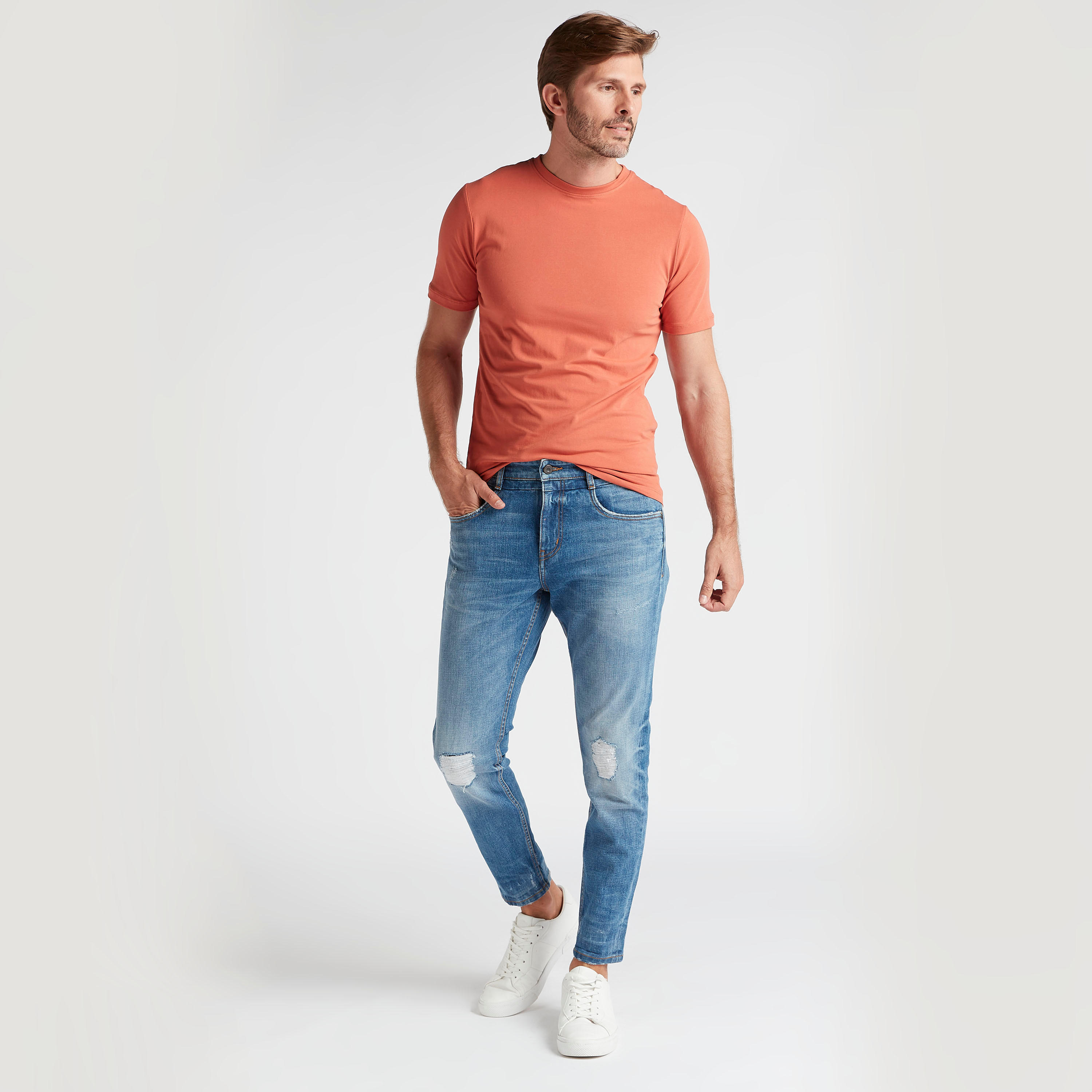 Solid T-shirt with Short Sleeves and Crew Neck-men-clothing-tshirtsandpolos-tshirts-image-2