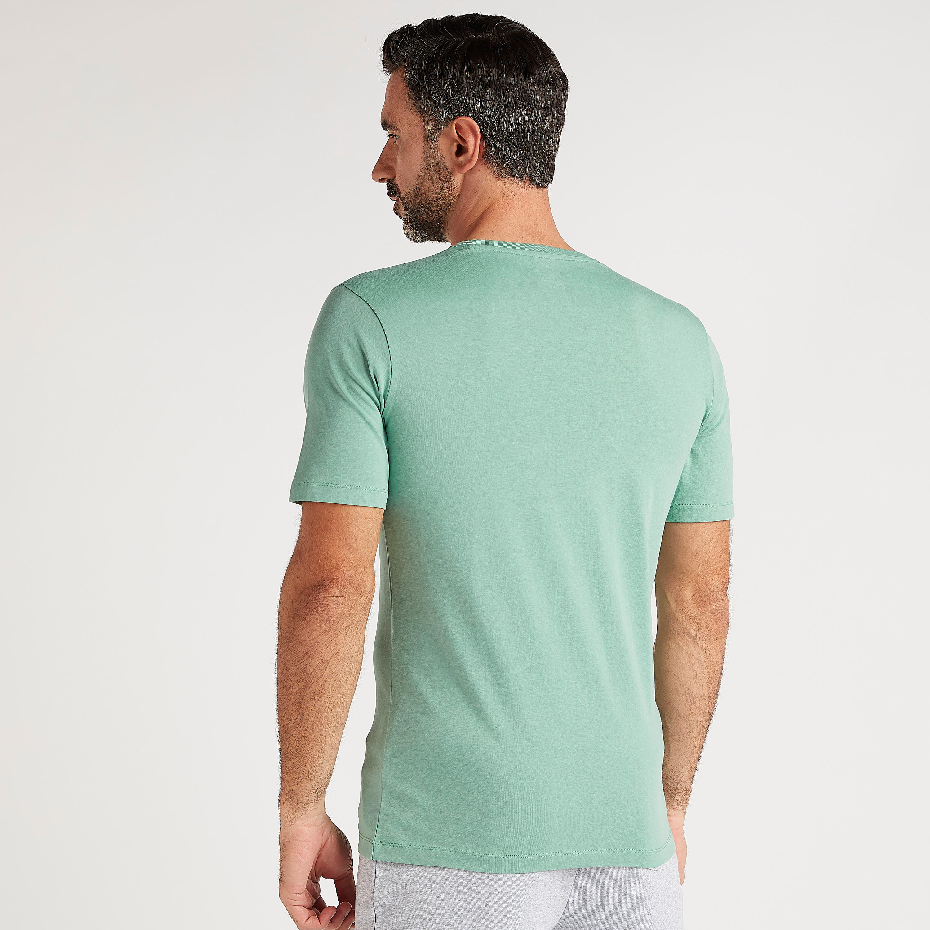 تيشيرت سادة بياقة ضيّقة وأكمام قصيرة-men-clothing-tshirtsandpolos-tshirts-image-1