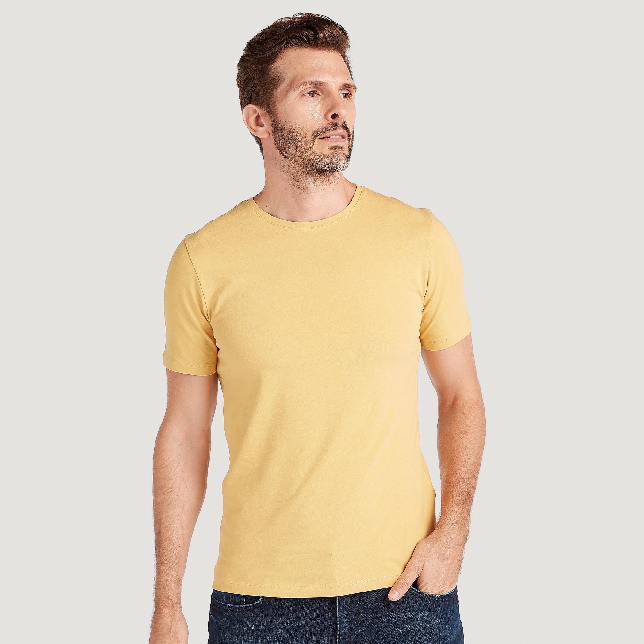 Solid Crew Neck T-shirt with Short Sleeves-men-clothing-tshirtsandpolos-tshirts-image-1