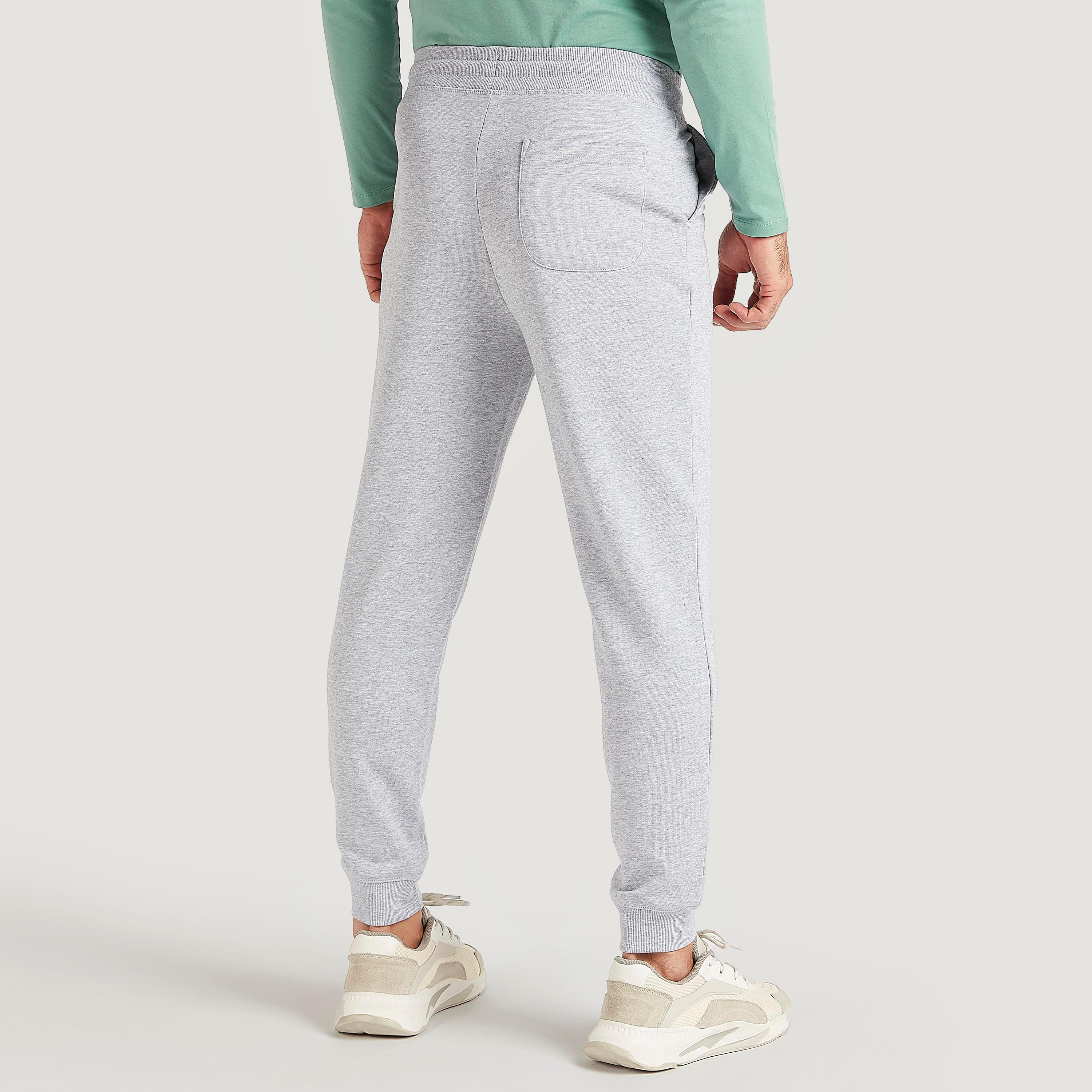 بنطلون رياضي سادة برباط إغلاق وجيوب-men-clothing-bottoms-joggers-image-1