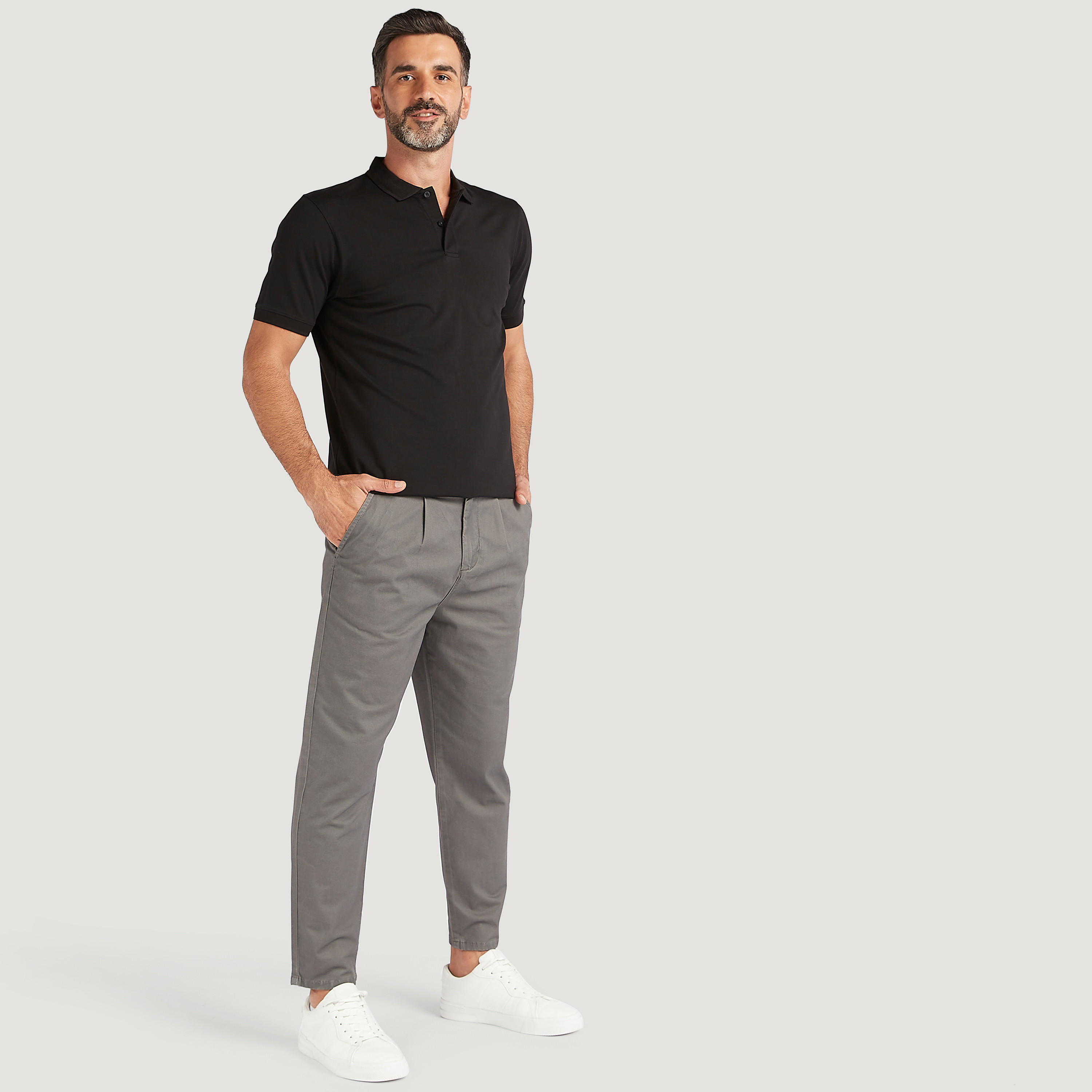 Solid Polo T-shirt with Short Sleeves-men-clothing-tshirtsandpolos-polos-image-2