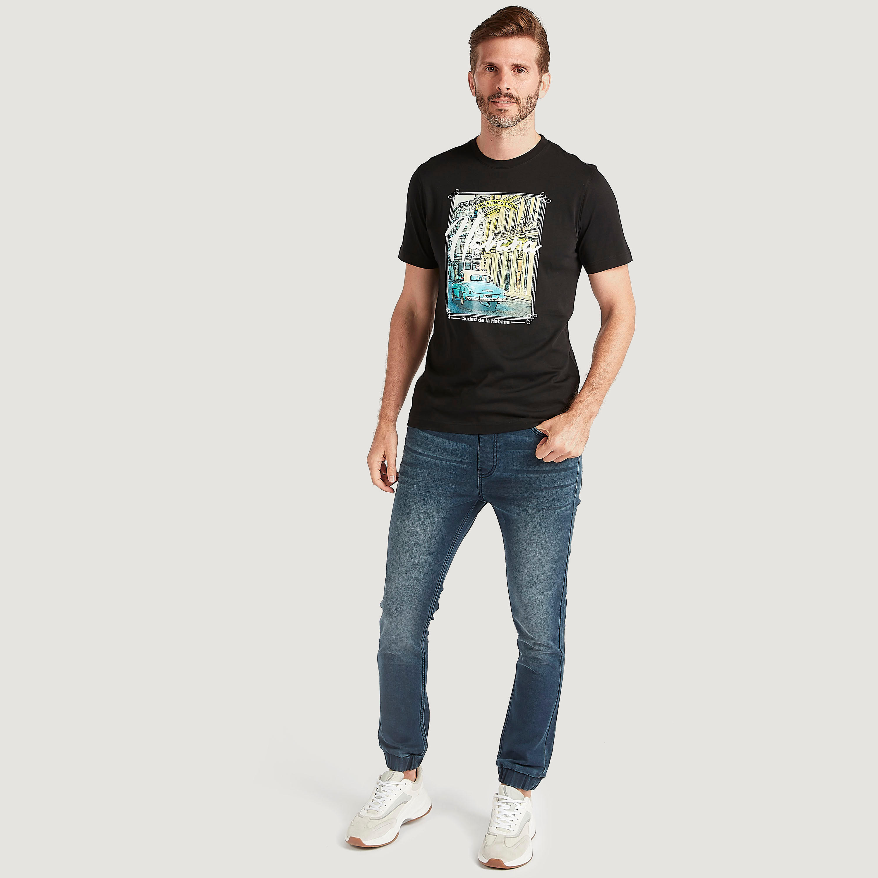 Graphic Print T-shirt with Short Sleeves and Crew Neck-men-clothing-tshirtsandpolos-tshirts-image-2