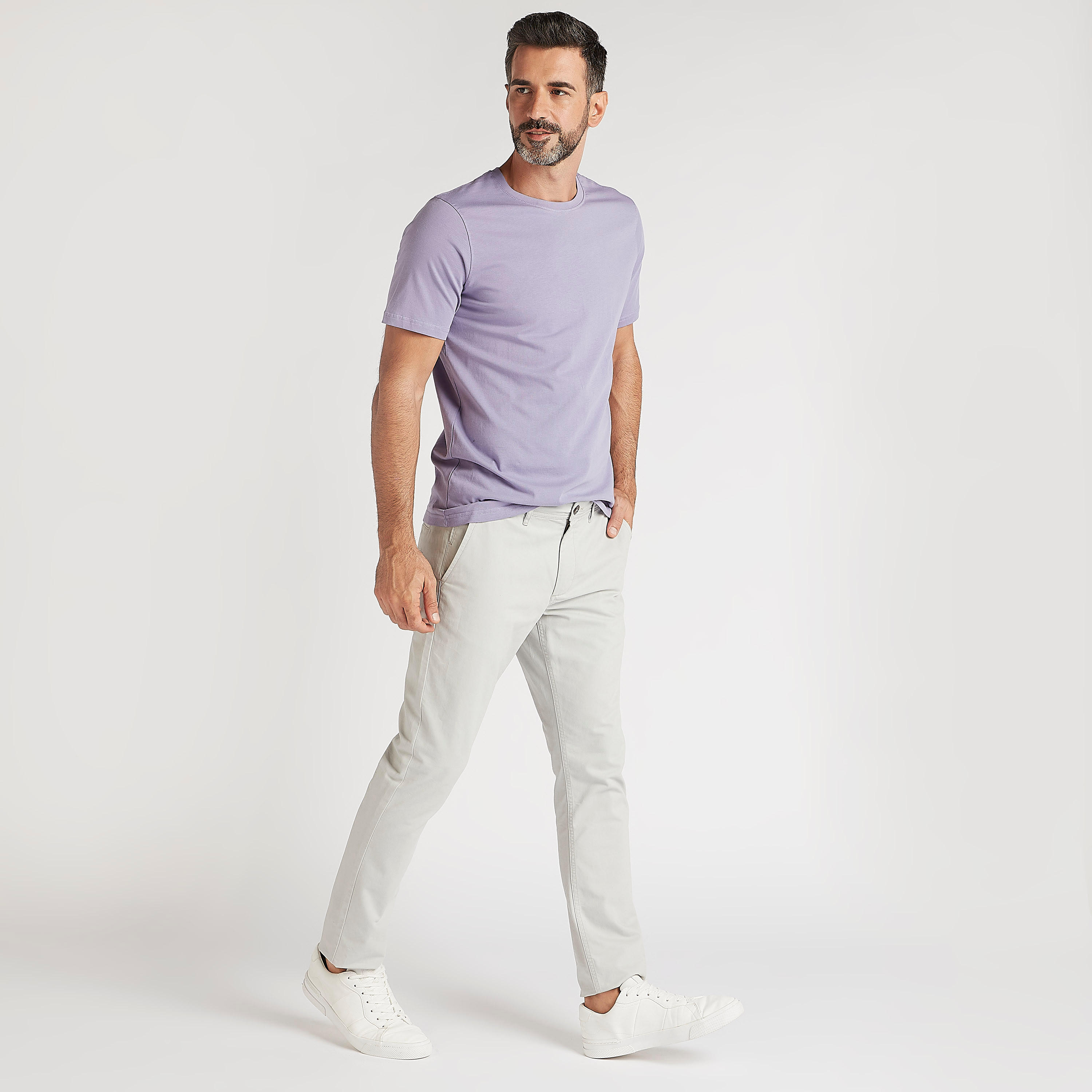 تيشيرت بارز الملمس بياقة ضيّقة وأكمام قصيرة-men-clothing-tshirtsandpolos-tshirts-image-2
